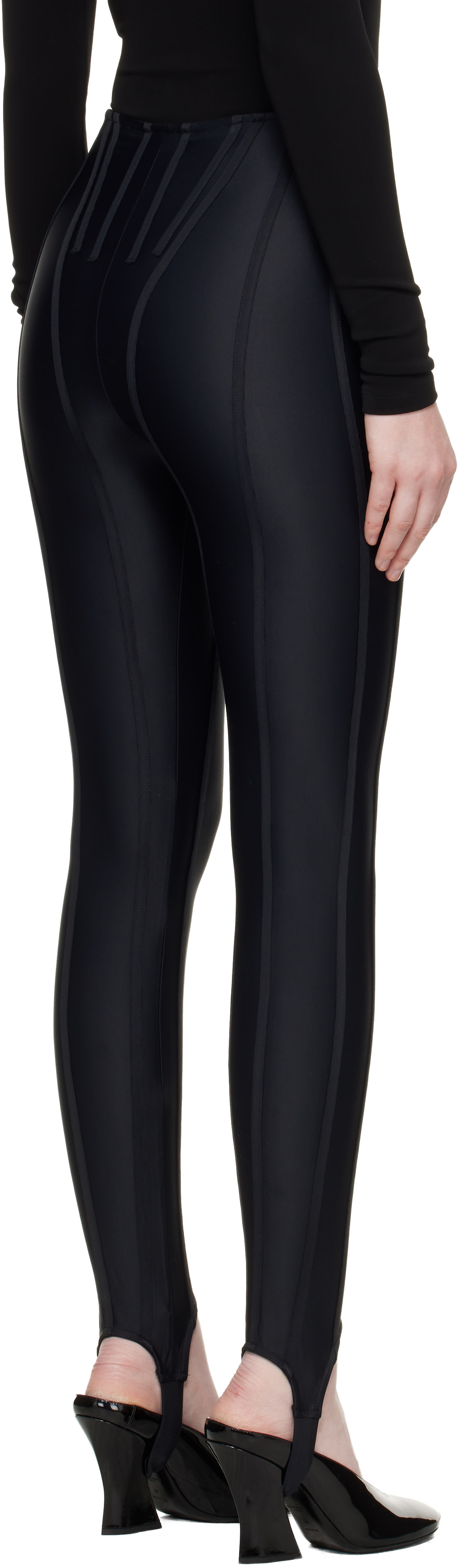 Mugler - Legging noir à baleines