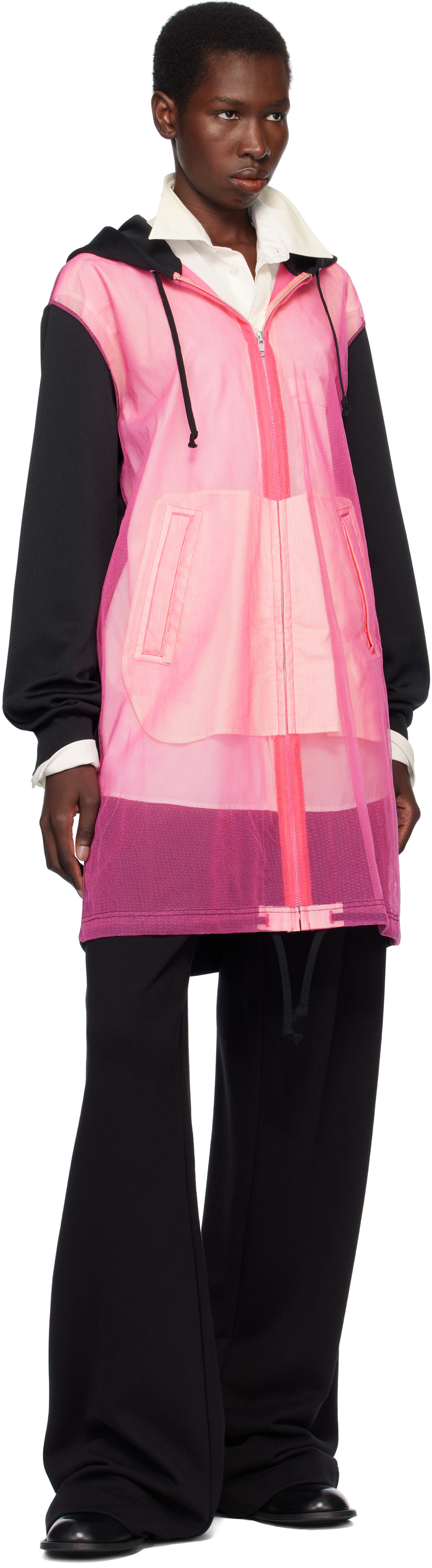 COMME des GARÇONS コート M ブラック/ピンク　定価90200 Comme des Garçons Homme Plus: ブラック＆ピンク Polyester Thick