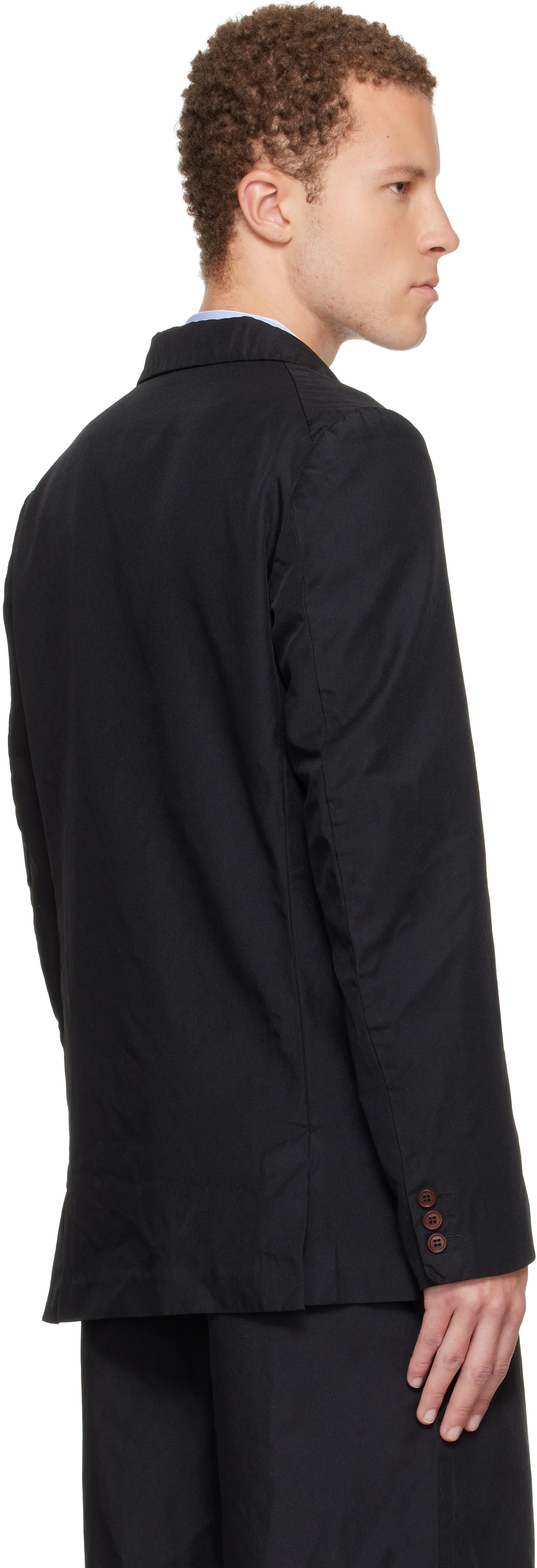 Comme des Garçons Homme Plus: ブラック ポリエステルツイル