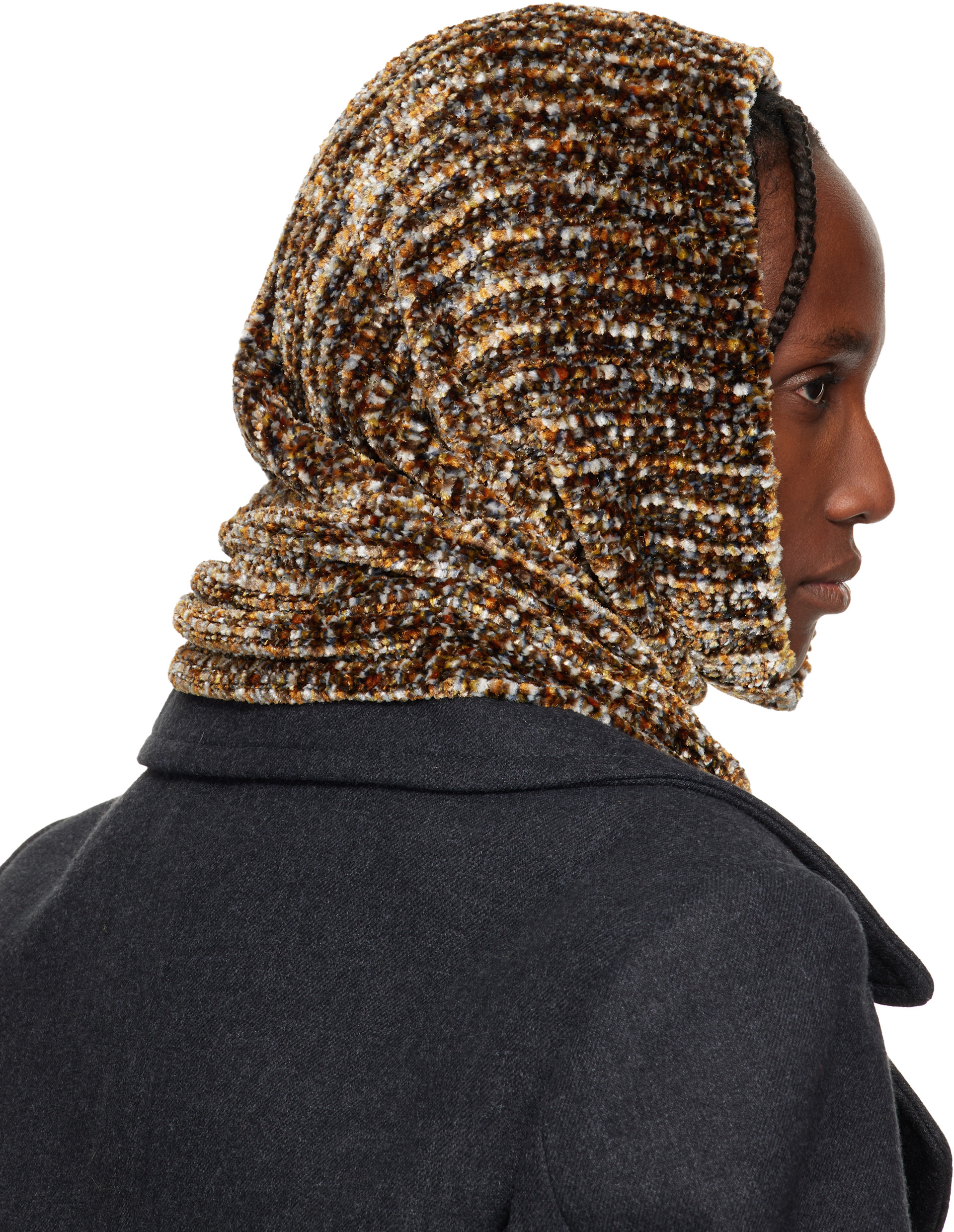 Dries Van Noten: Brown Hooded Scarf | SSENSE