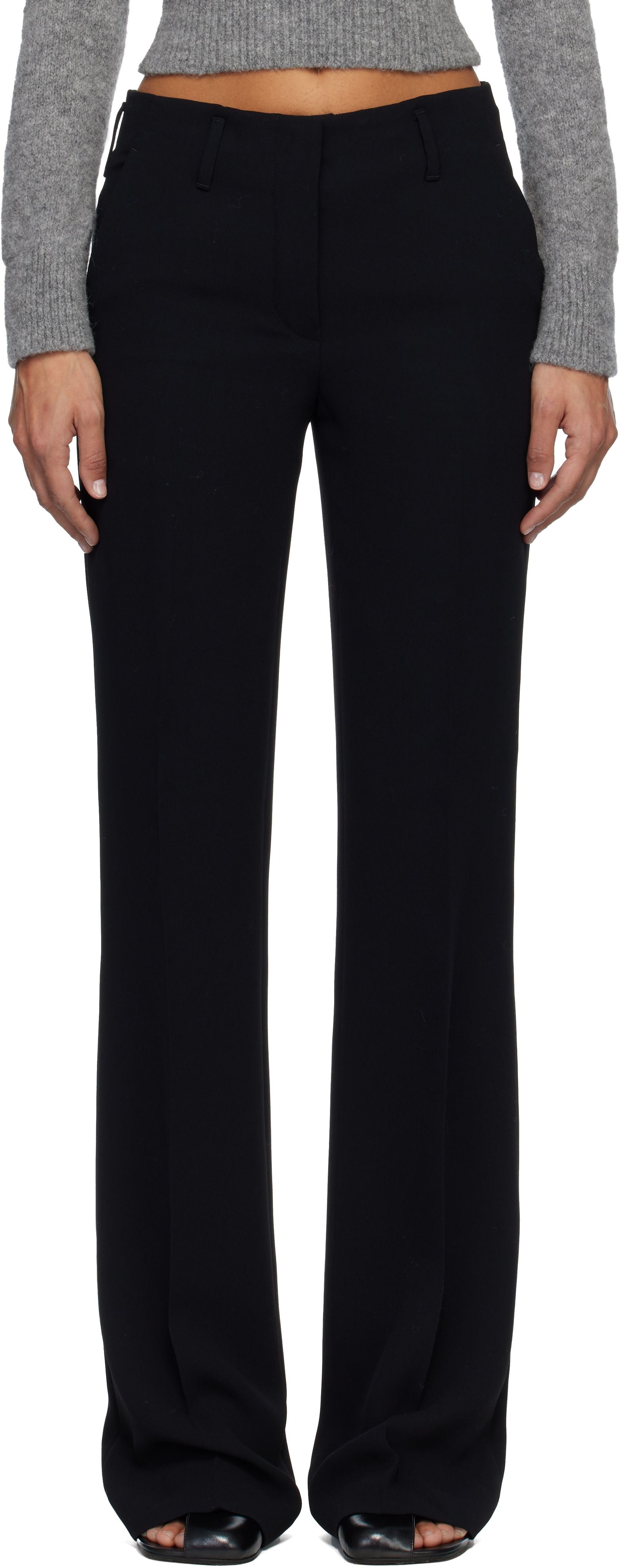 Dries Van Noten: Black Crêpe Trousers | SSENSE