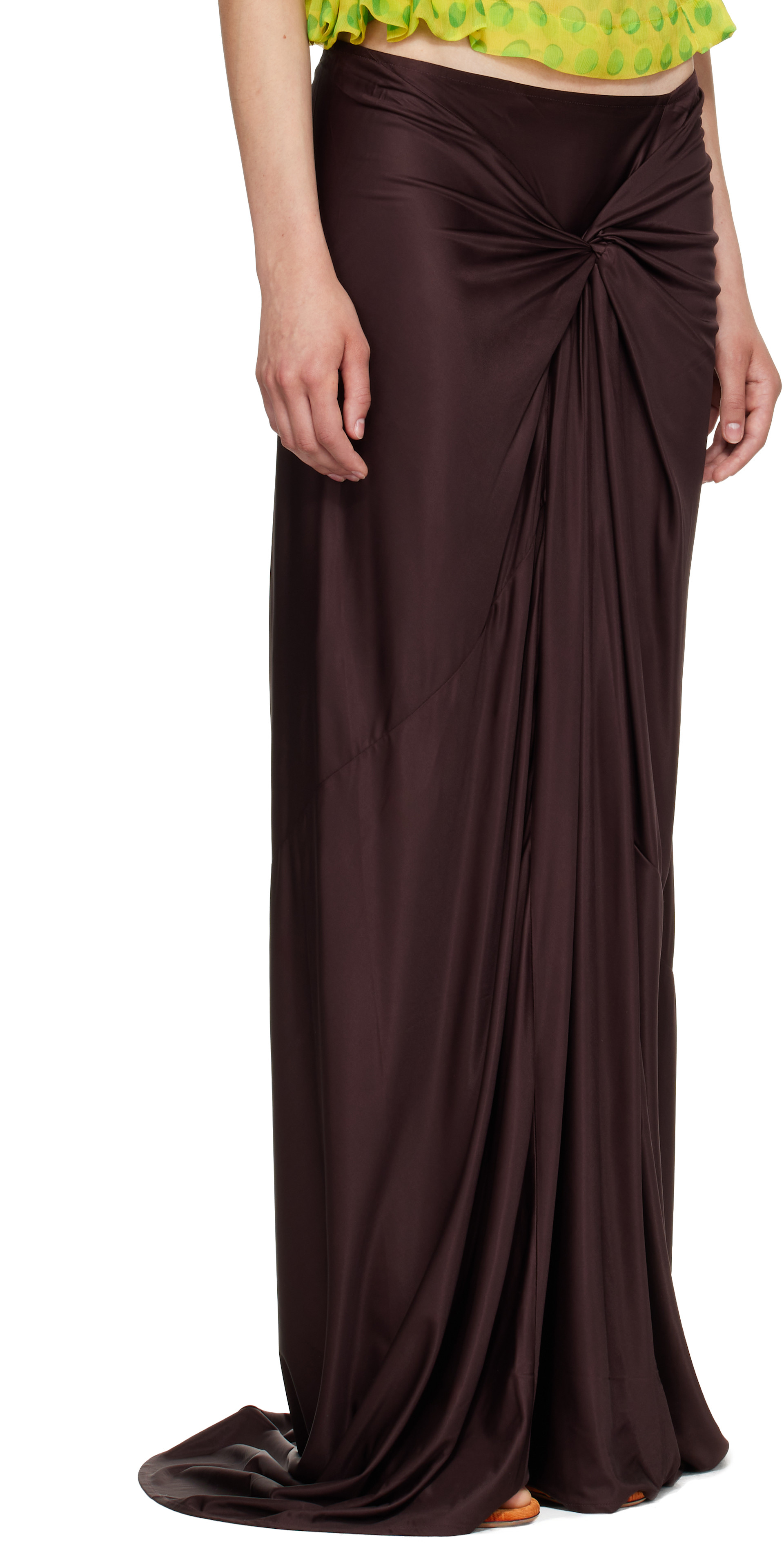 Dries Van Noten: Burgundy Humila Maxi Skirt | SSENSE Denmark