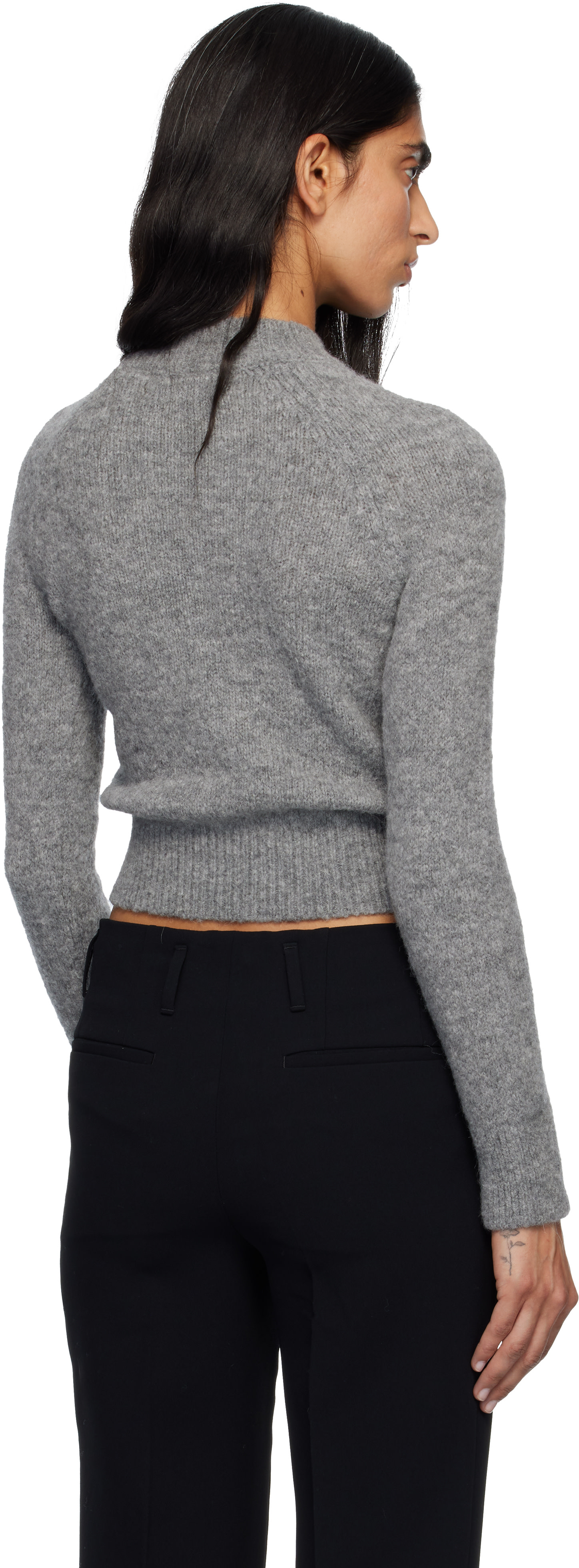 Dries Van Noten: Gray Fitted Sweater | SSENSE Dries Van Noten: Gray Fitted Sweater | SSENSE