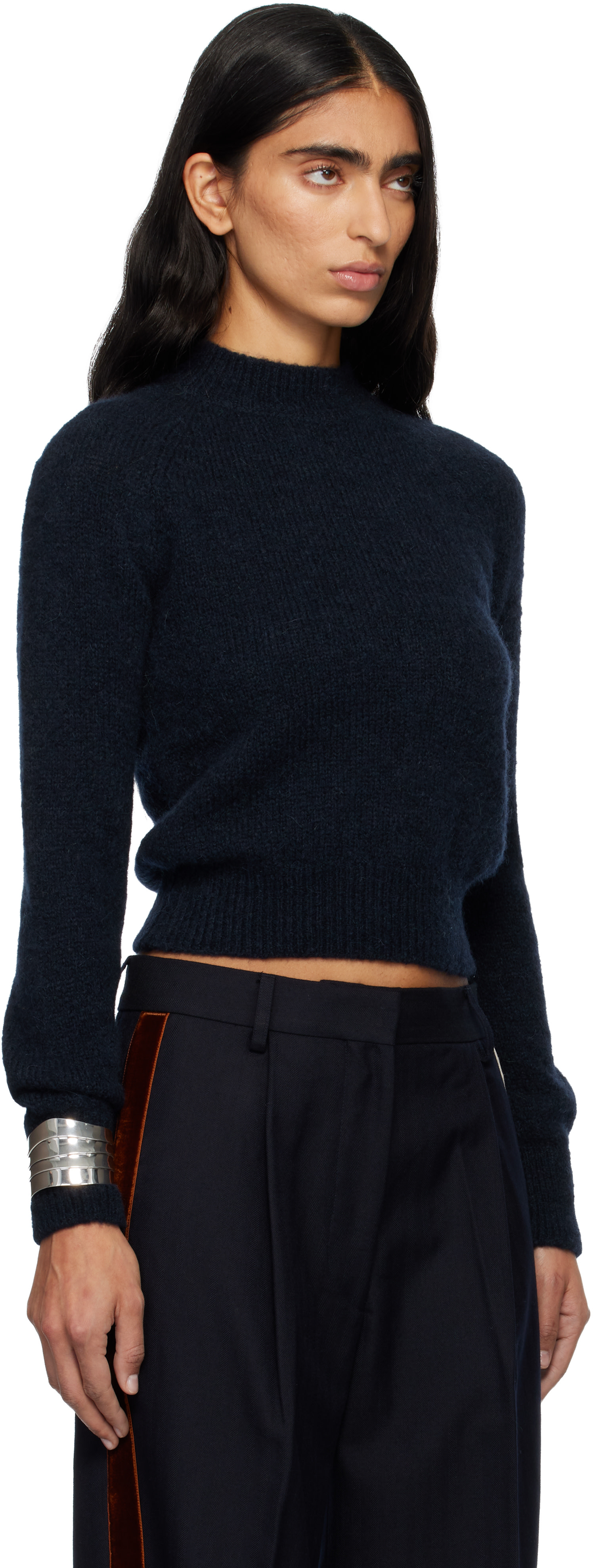Dries Van Noten - Pull ajusté bleu marine