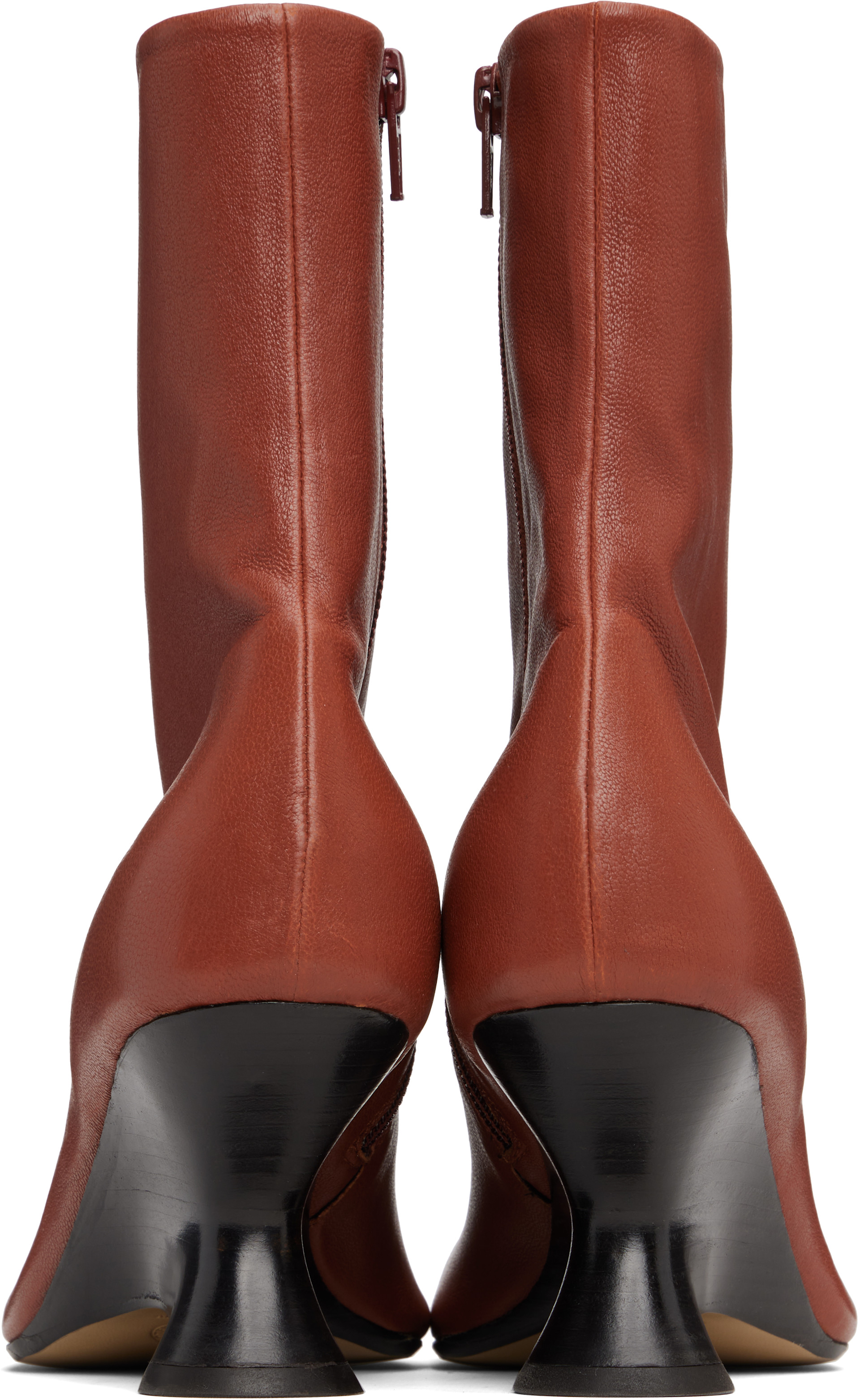 Dries Van Noten - Bottines à talon brunes