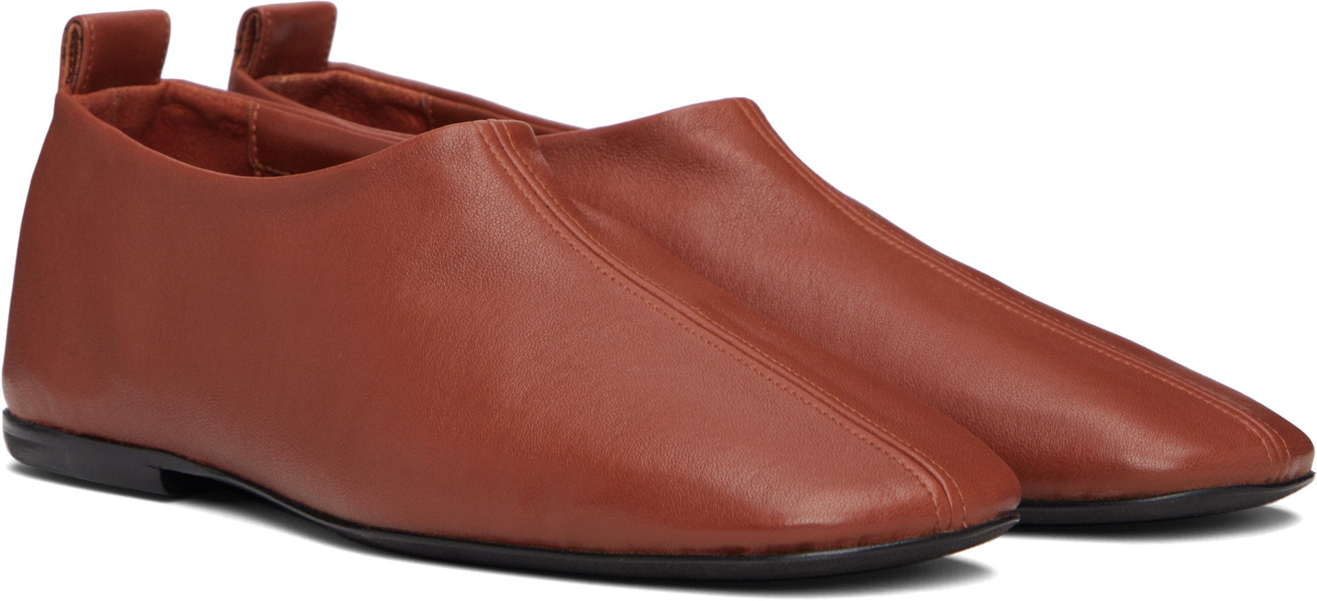 Dries Van Noten: Brown Square Toe Loafers | SSENSE