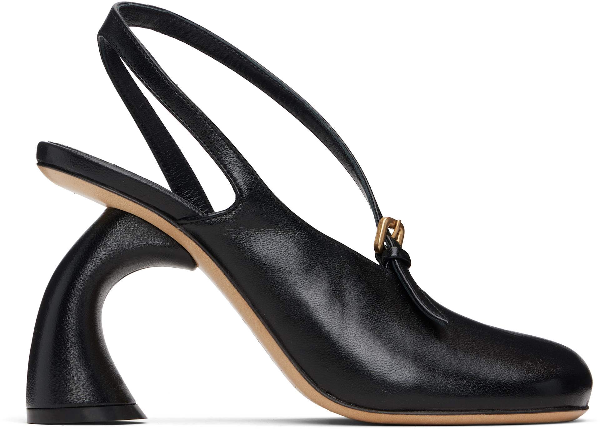 Dries Van Noten: ブラック カットアウト ヒール | SSENSE 日本