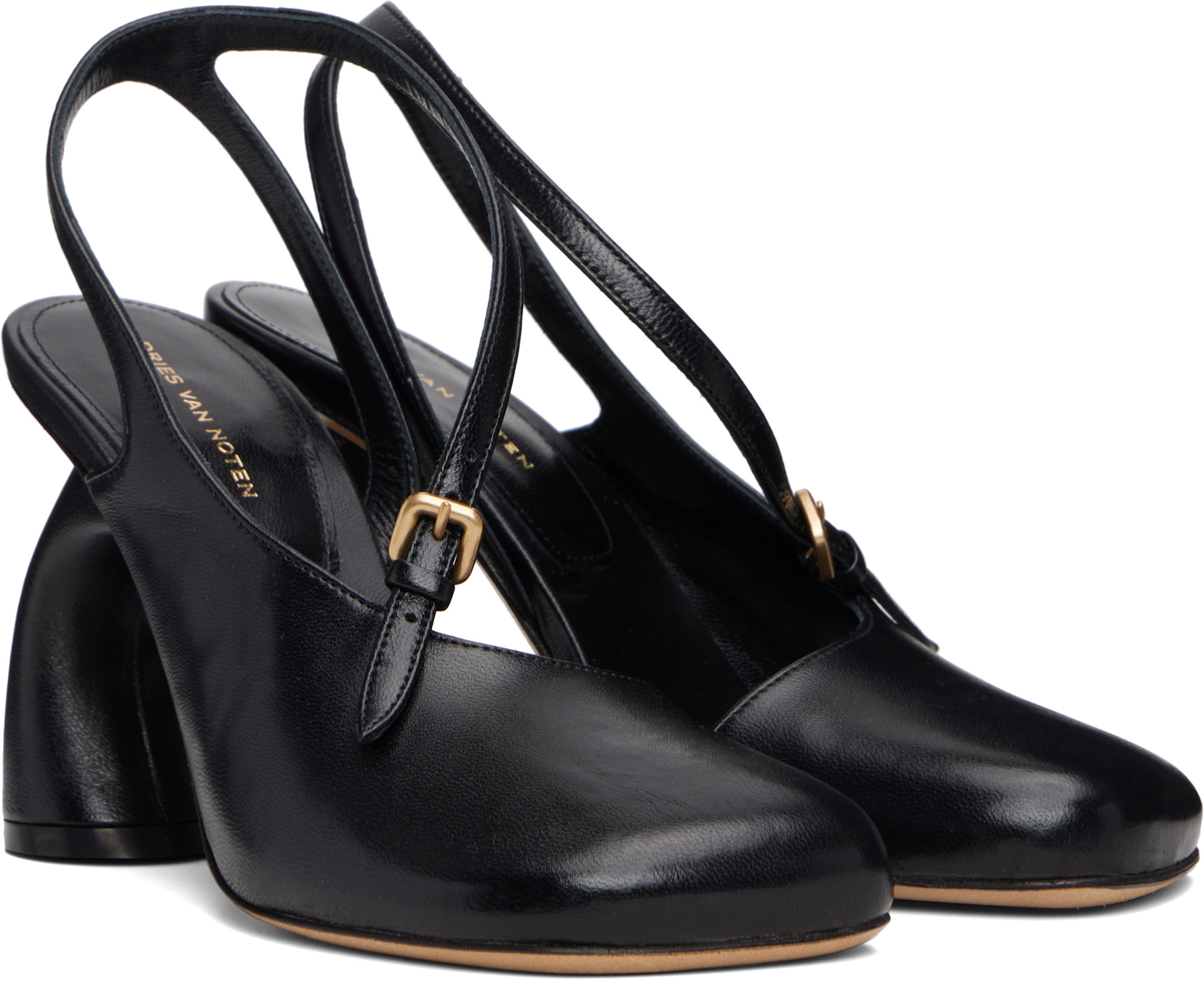 Dries Van Noten: Black Cutout Heels | SSENSE Australia