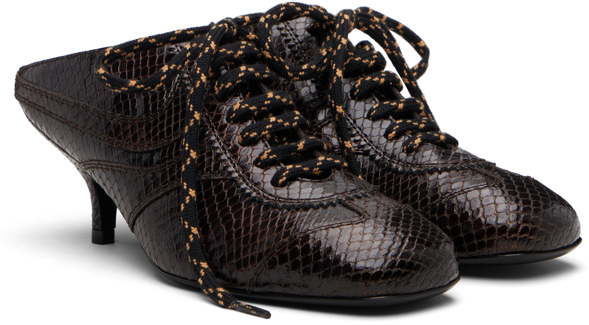 Dries Van Noten: Brown Sneaker Mule Heels | SSENSE