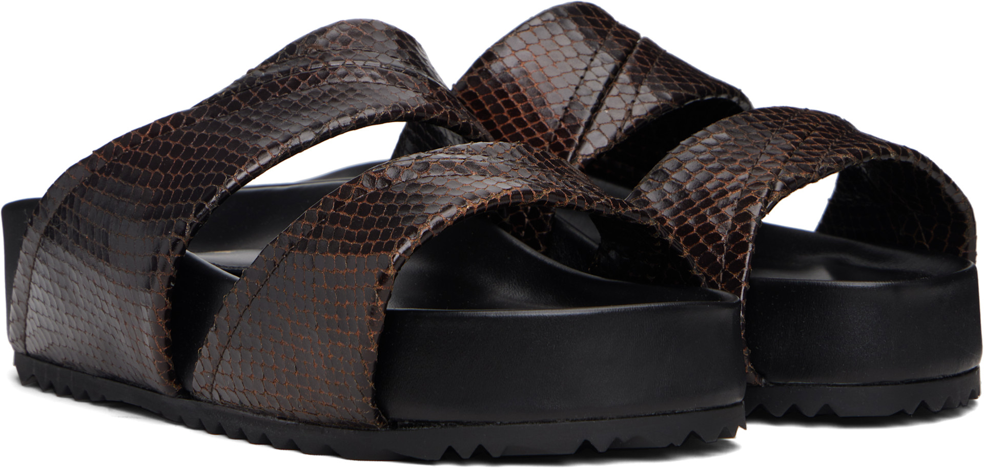 Dries Van Noten: Brown Leather Sandals | SSENSE