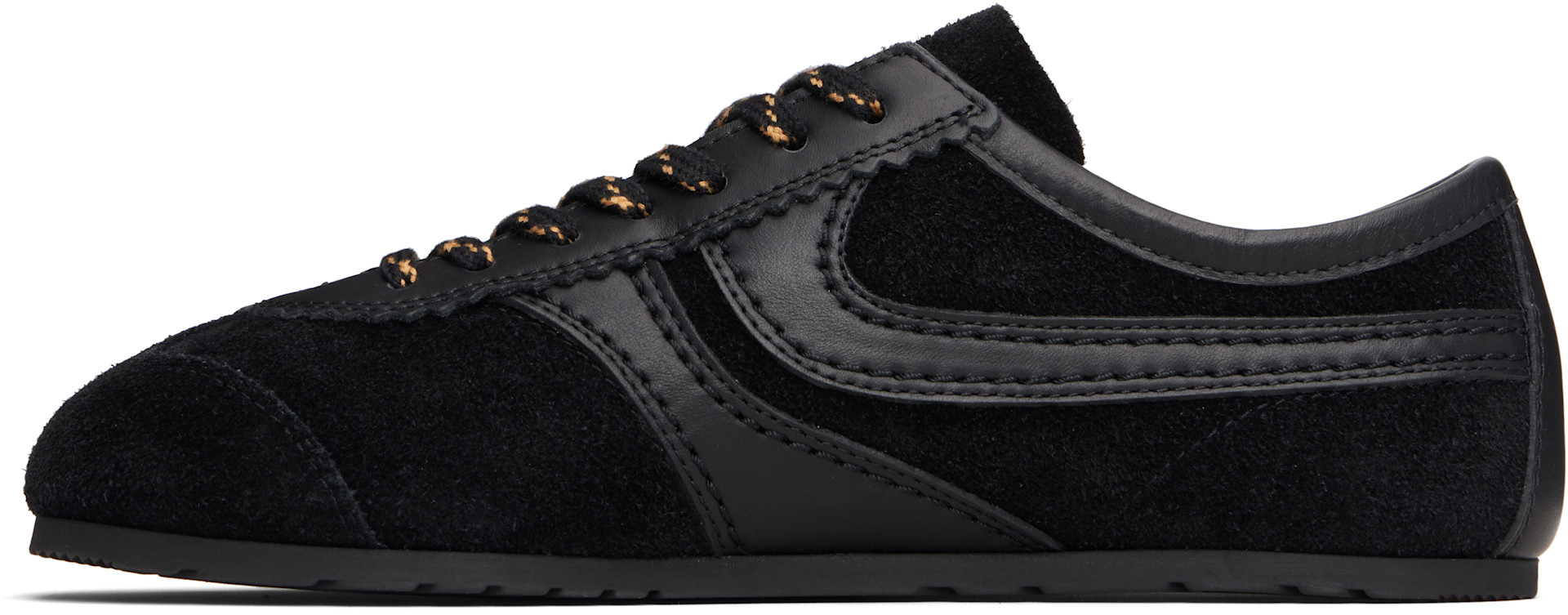 Dries Van Noten - Baskets noires en suède