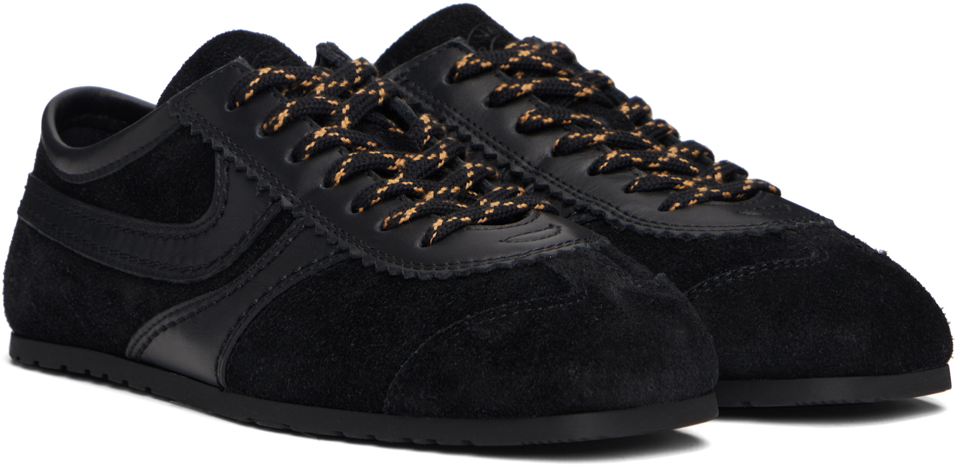 Dries Van Noten - Baskets noires en suède