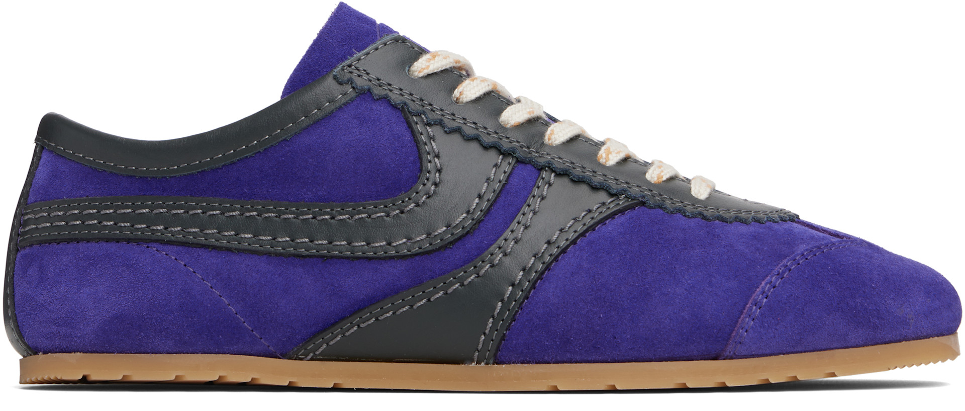 Dries Van Noten - Baskets mauves en suède