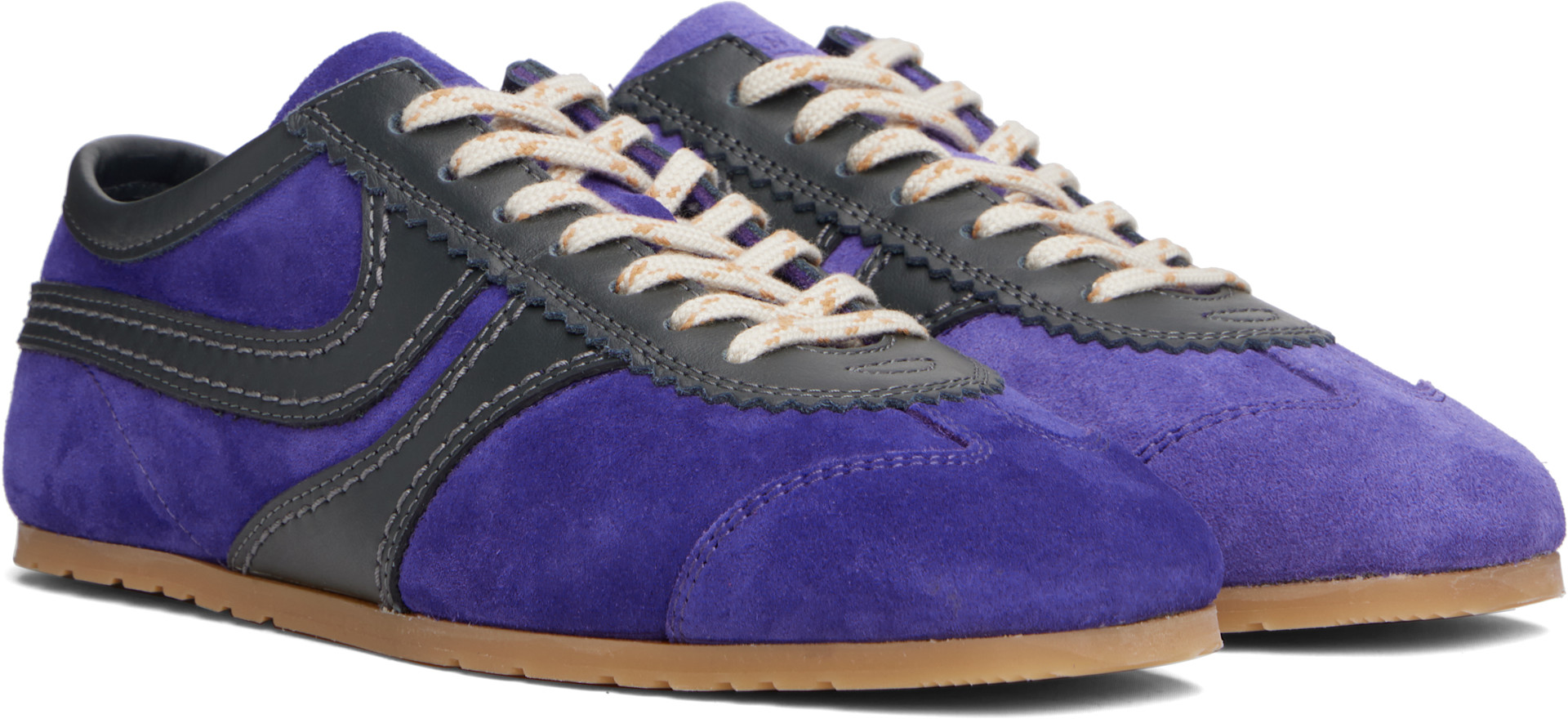 Dries Van Noten - Baskets mauves en suède