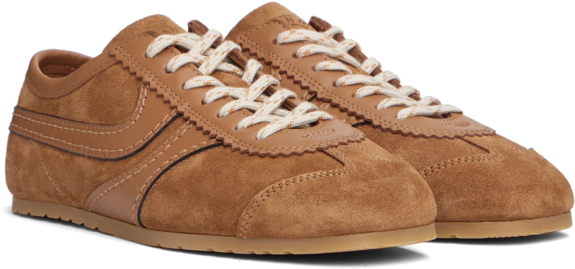 Dries Van Noten - Baskets brun clair en suède