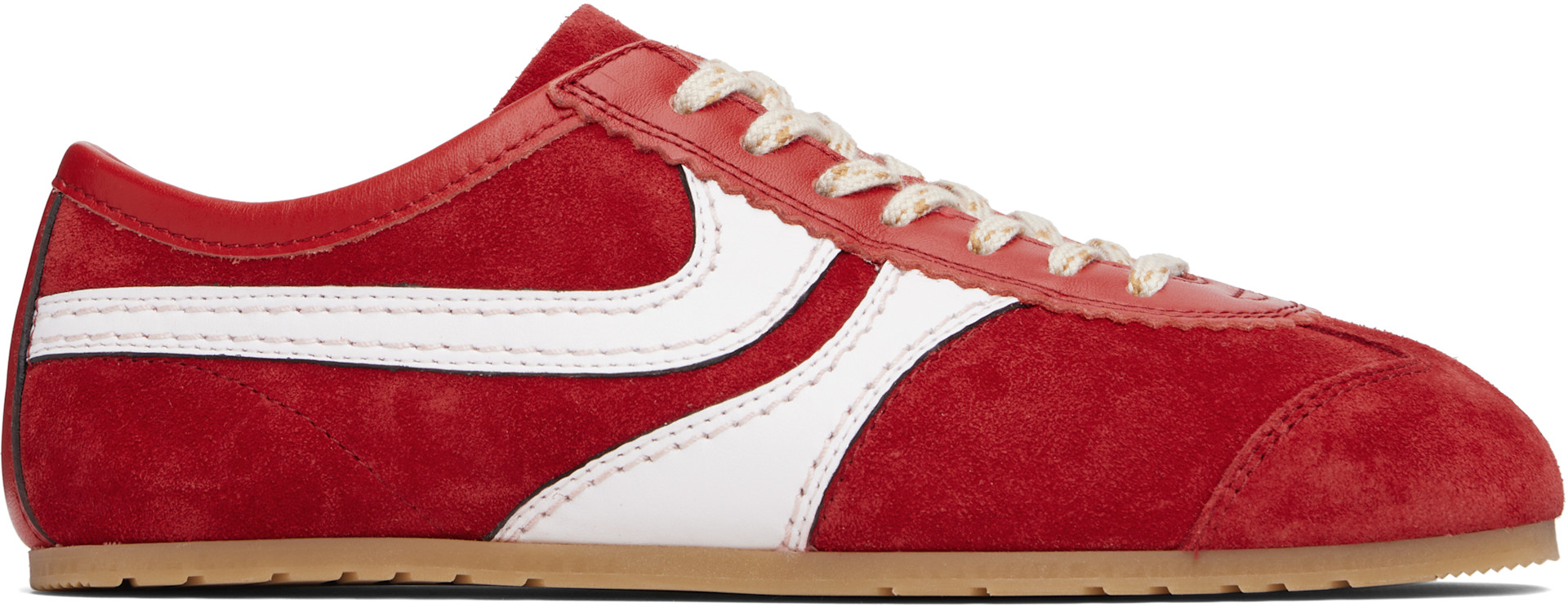 Dries Van Noten: レッド スエード スニーカー | SSENSE 日本
