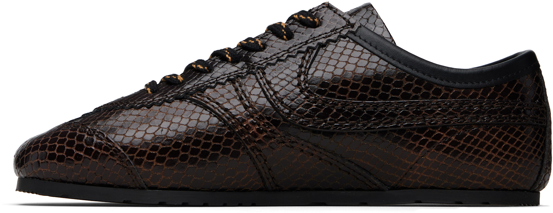 Dries Van Noten - Baskets brunes en cuir