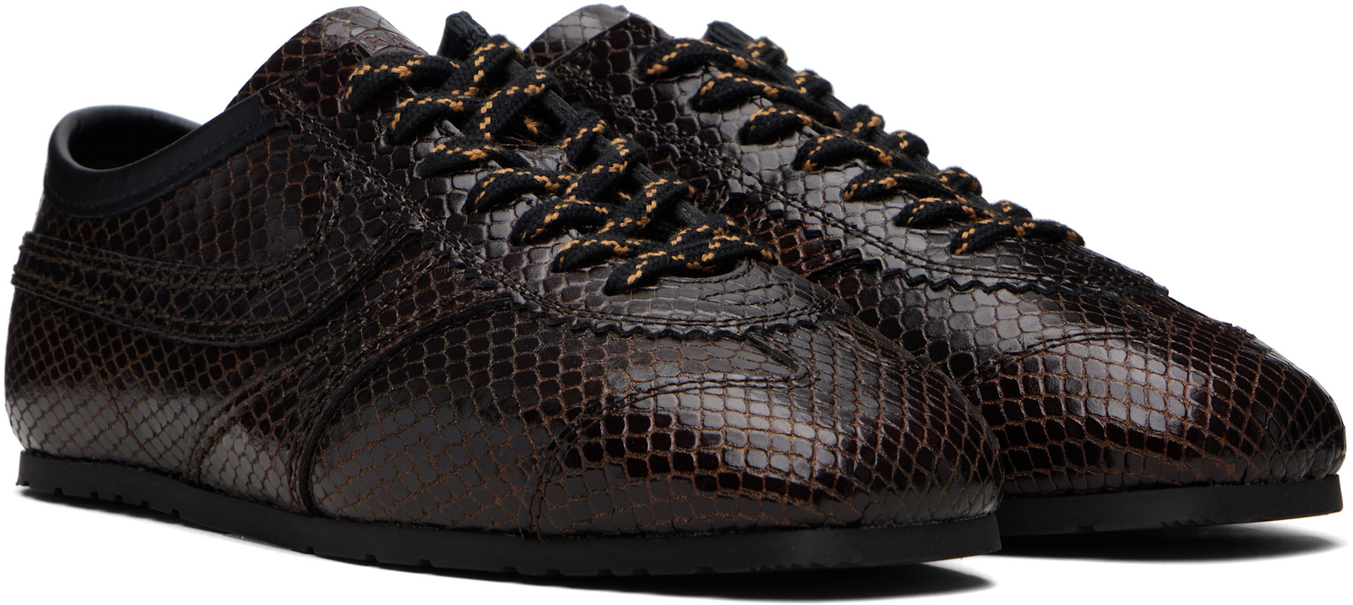 Dries Van Noten - Baskets brunes en cuir