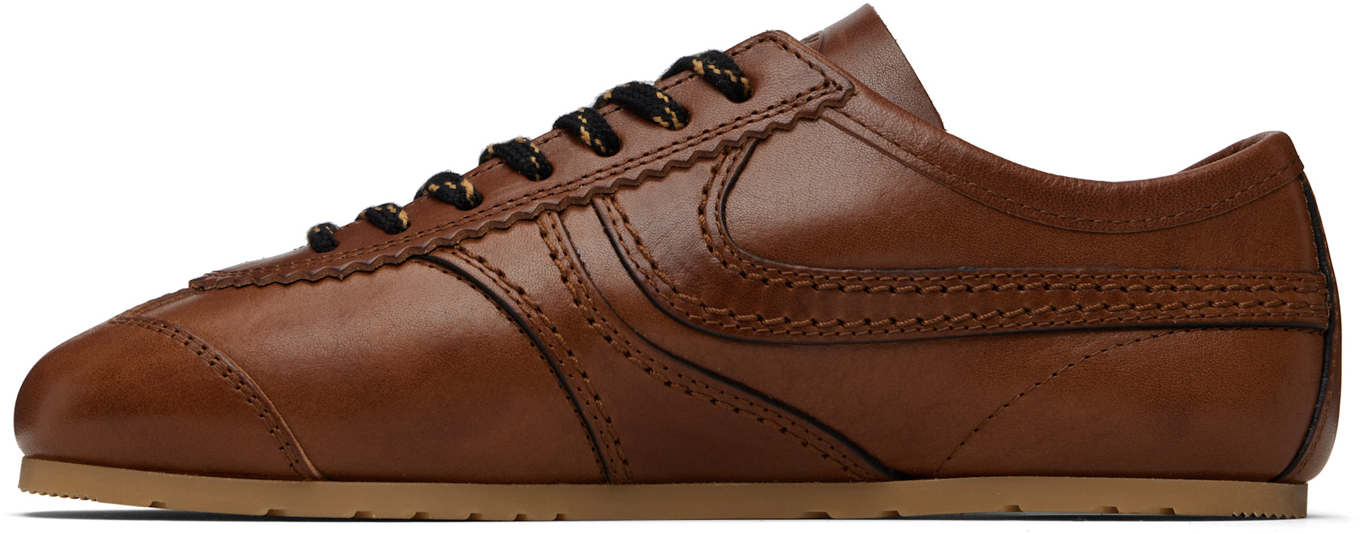 Dries Van Noten - Baskets brunes en cuir