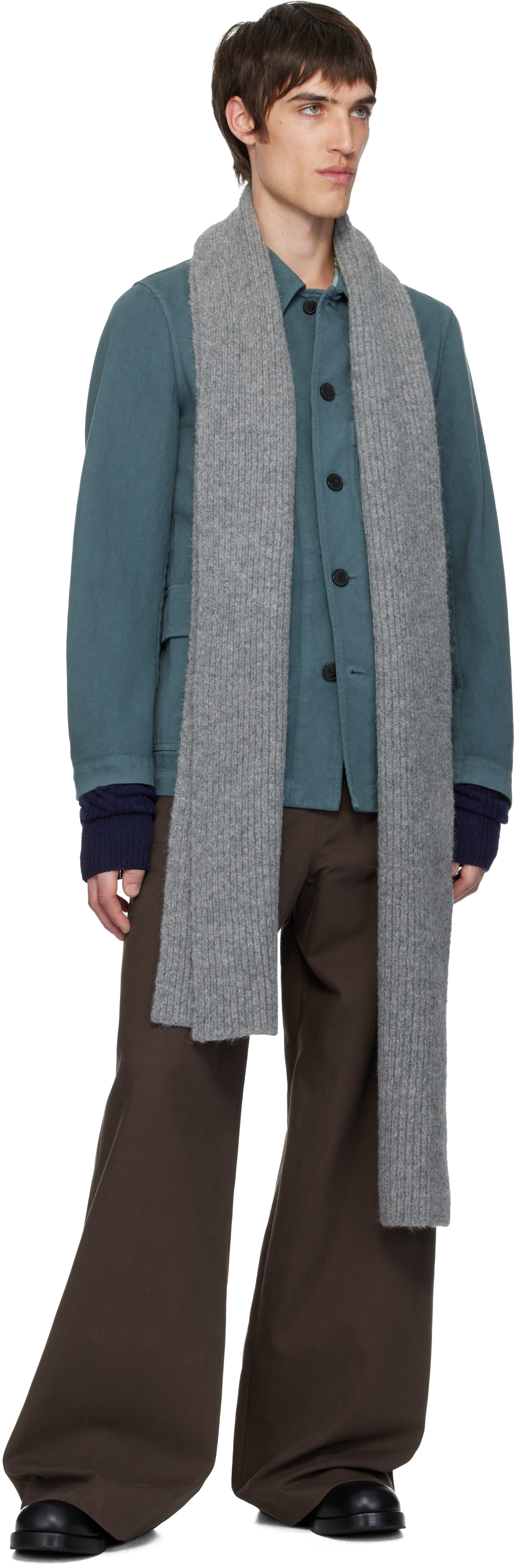 Dries Van Noten - ネイビー ウール アームウォーマー