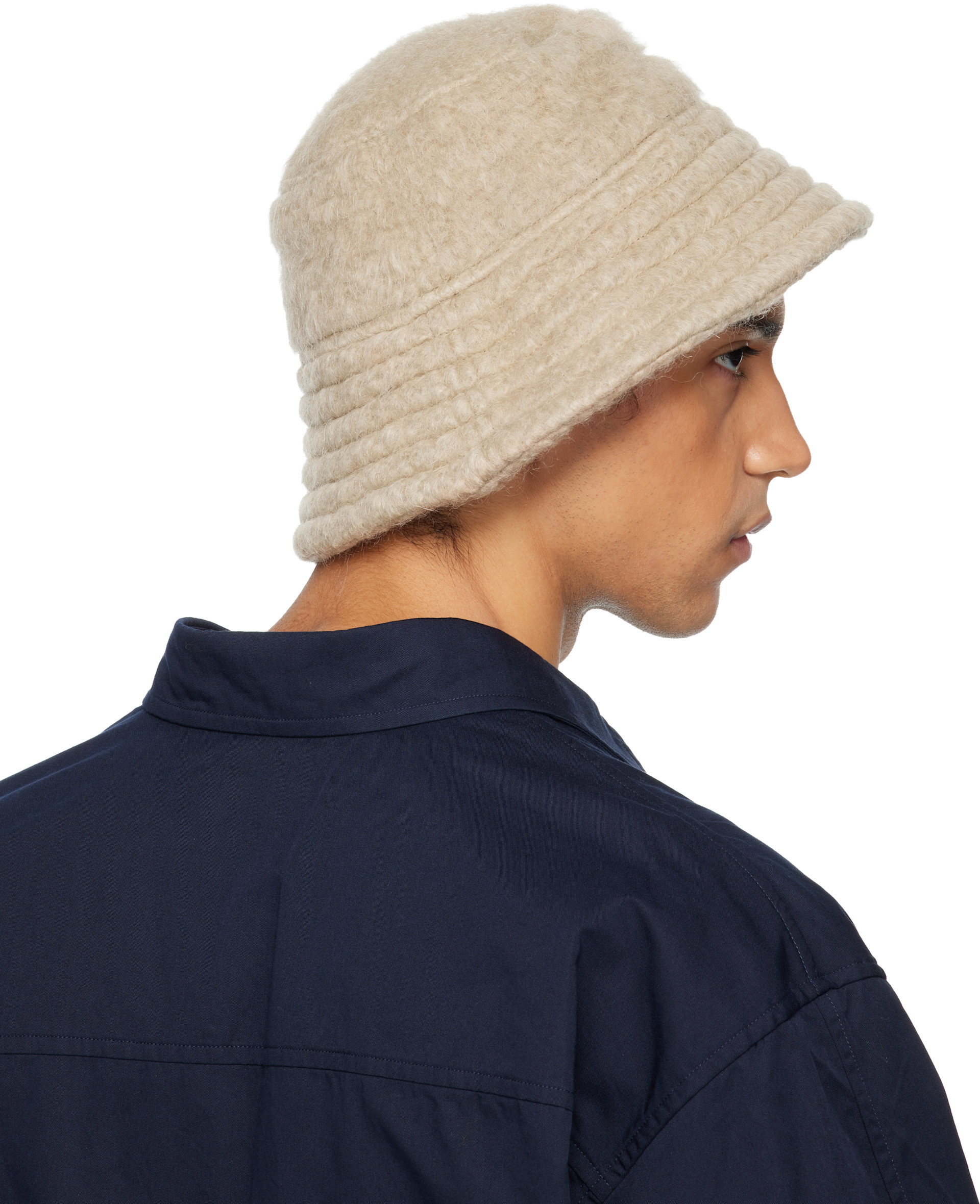 Dries Van Noten: Beige Wool Mohair Bucket Hat | SSENSE