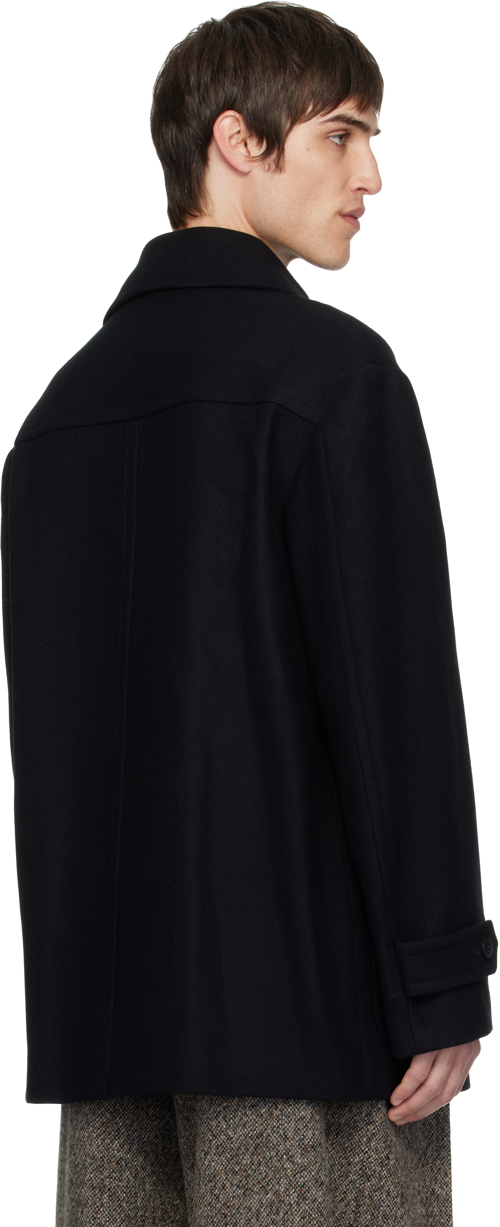Dries Van Noten: ブラック ウール コート | SSENSE 日本 Dries Van Noten: ブラック ウール コート | SSENSE 日本