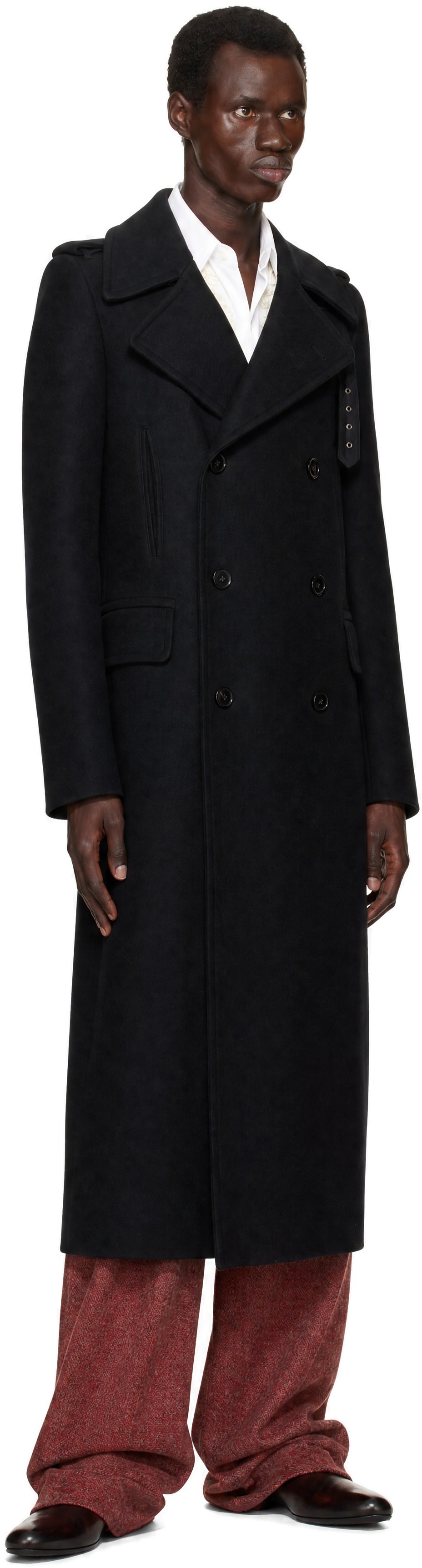 Dries Van Noten - Black Long Wool Coat