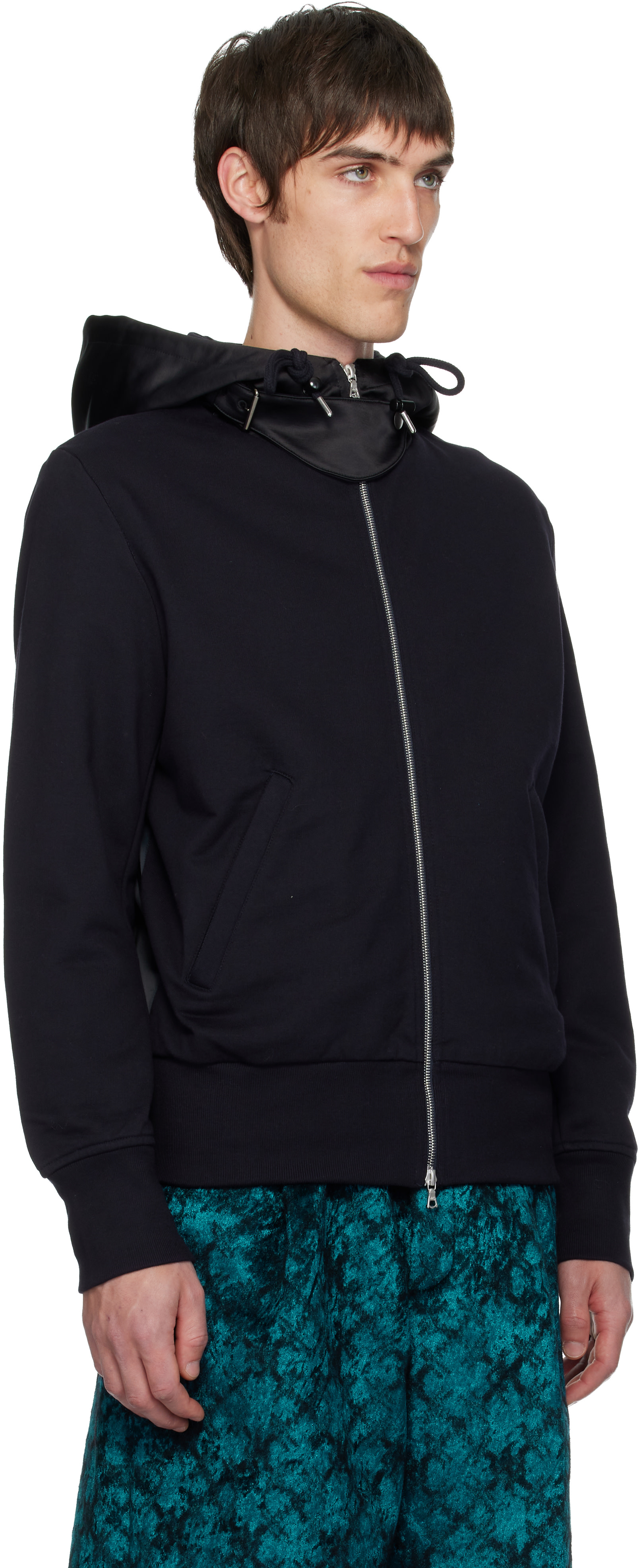USED DRIES VAN NOTEN ブラック パーカー Mサイズ Dries Van Noten: ブラック プリント フーディ | SSENSE 日本