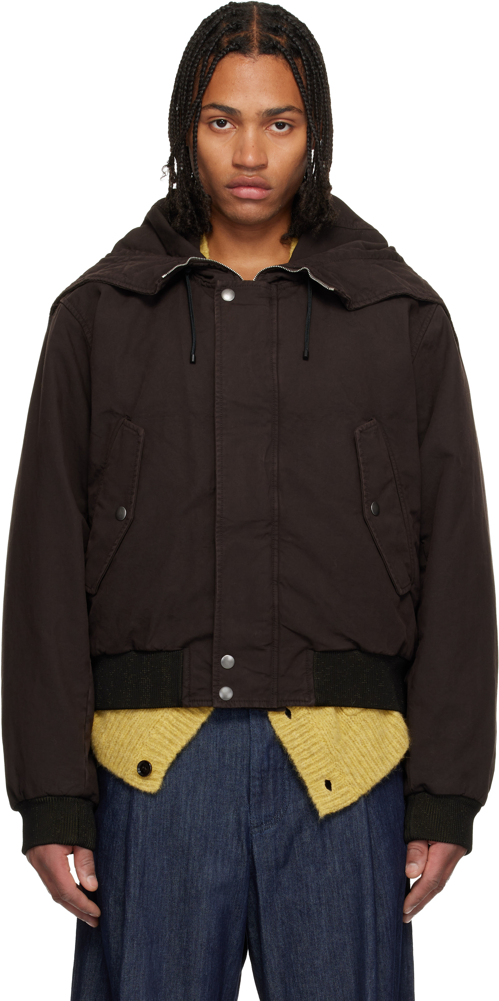Dries Van Noten - Blouson teint en plongée brun