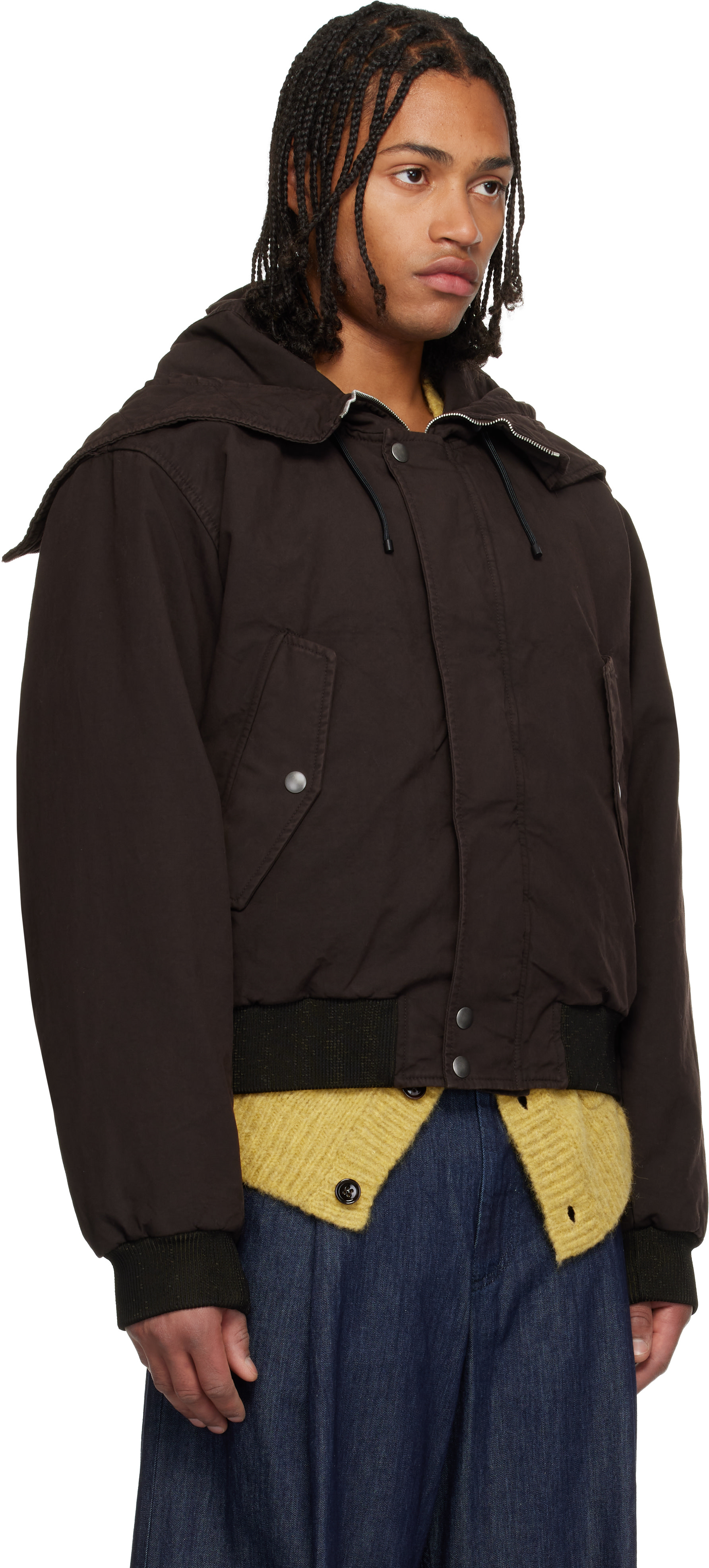 Dries Van Noten - Blouson teint en plongée brun