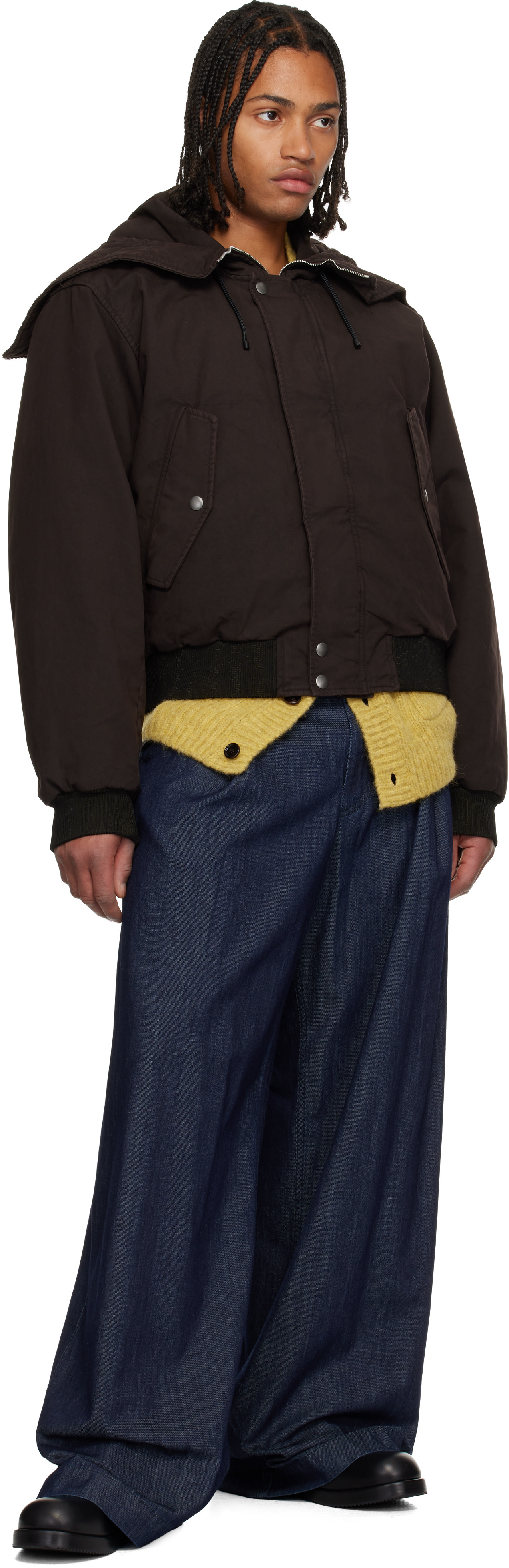 Dries Van Noten - Blouson teint en plongée brun