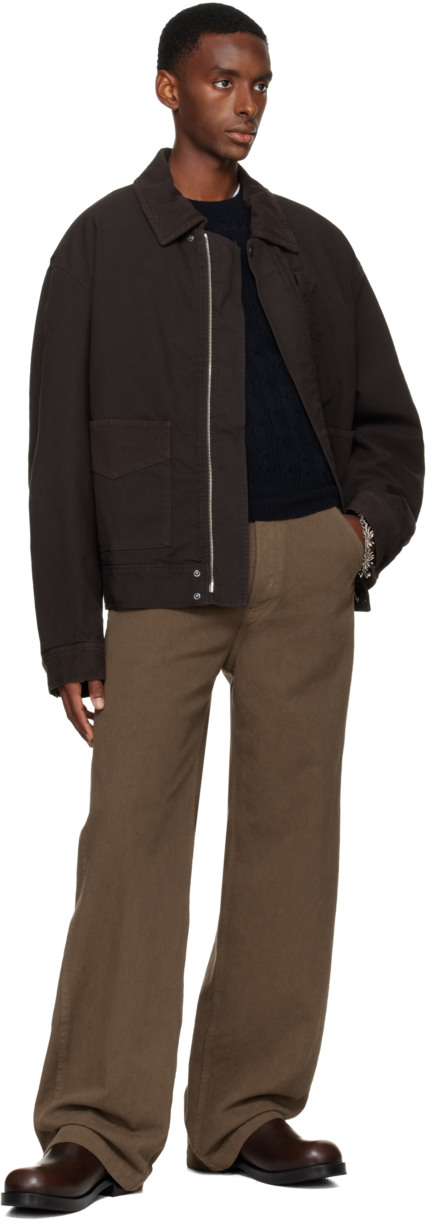 Dries Van Noten - Blouson isolé brun
