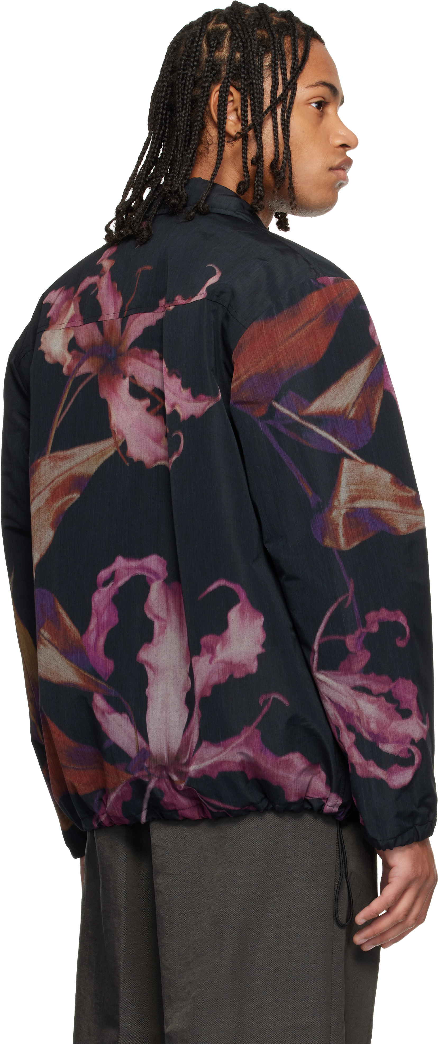 Dries Van Noten: Black Printed Jacket | SSENSE