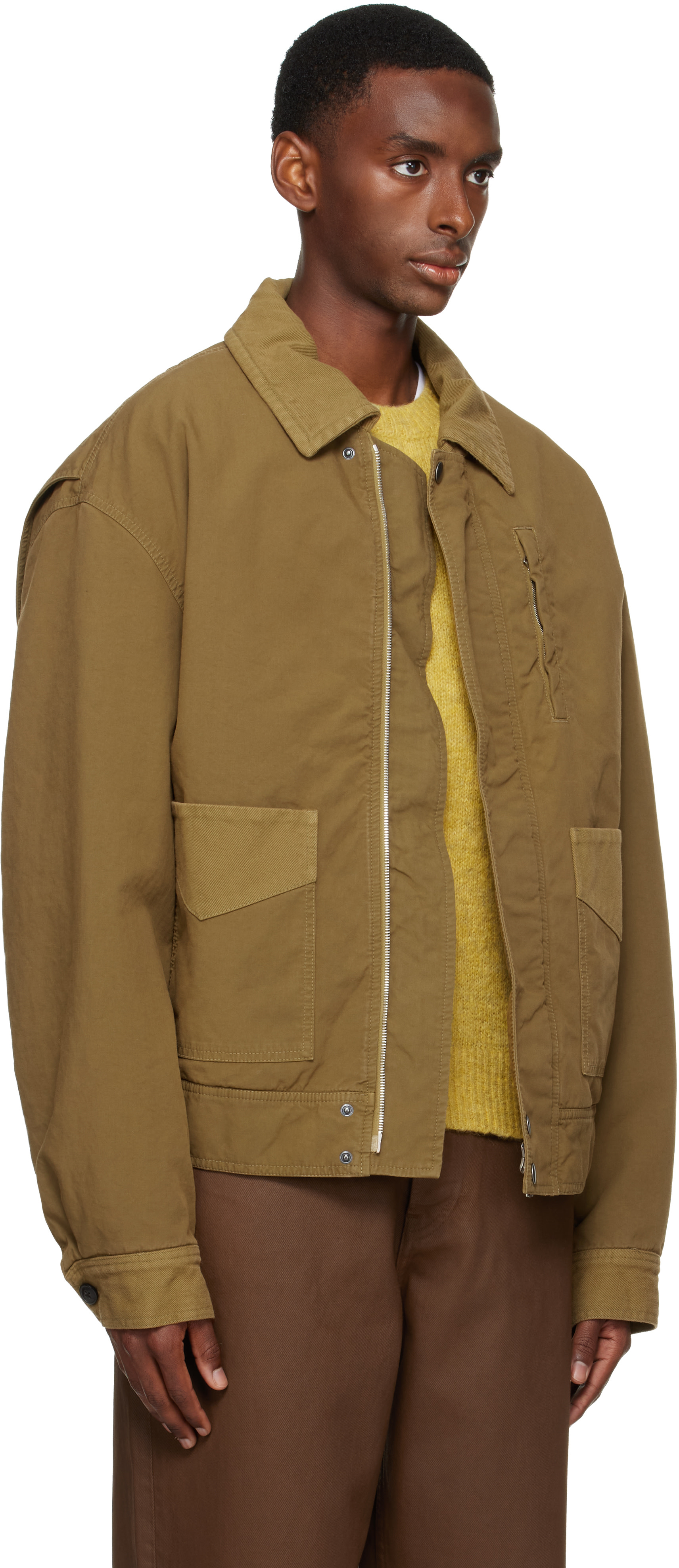 Dries Van Noten: Khaki Insulated Jacket | SSENSE