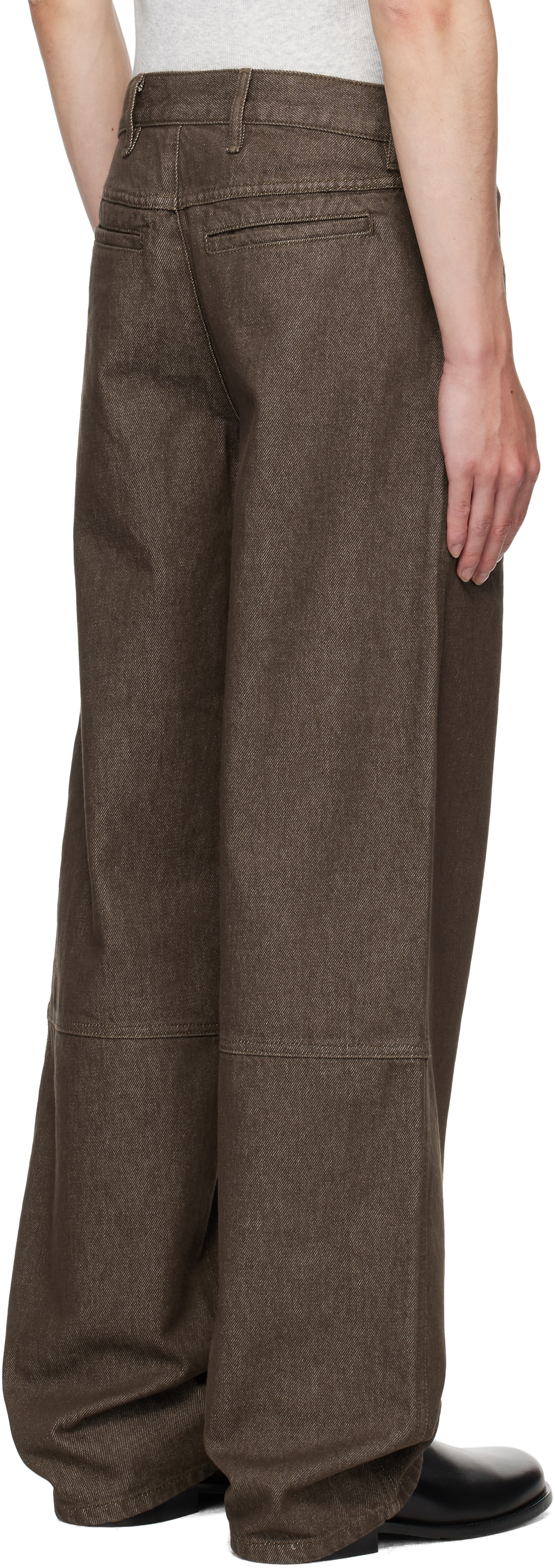 Dries Van Noten: Brown Paneled Jeans | SSENSE