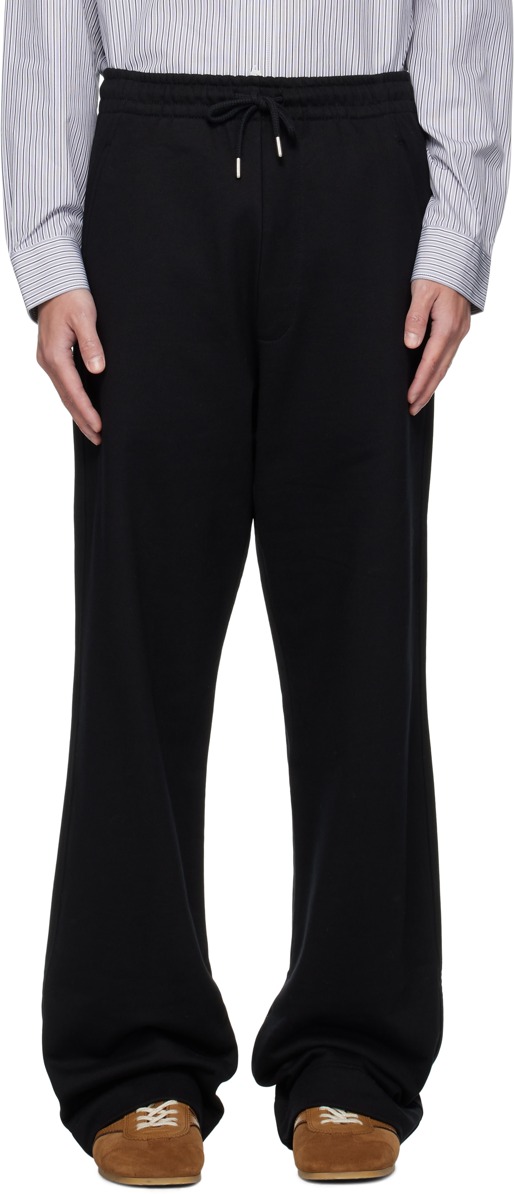 Dries van noten コットンパンツ Dries Van Noten: ブラック コットン スウェットパンツ | SSENSE 日本