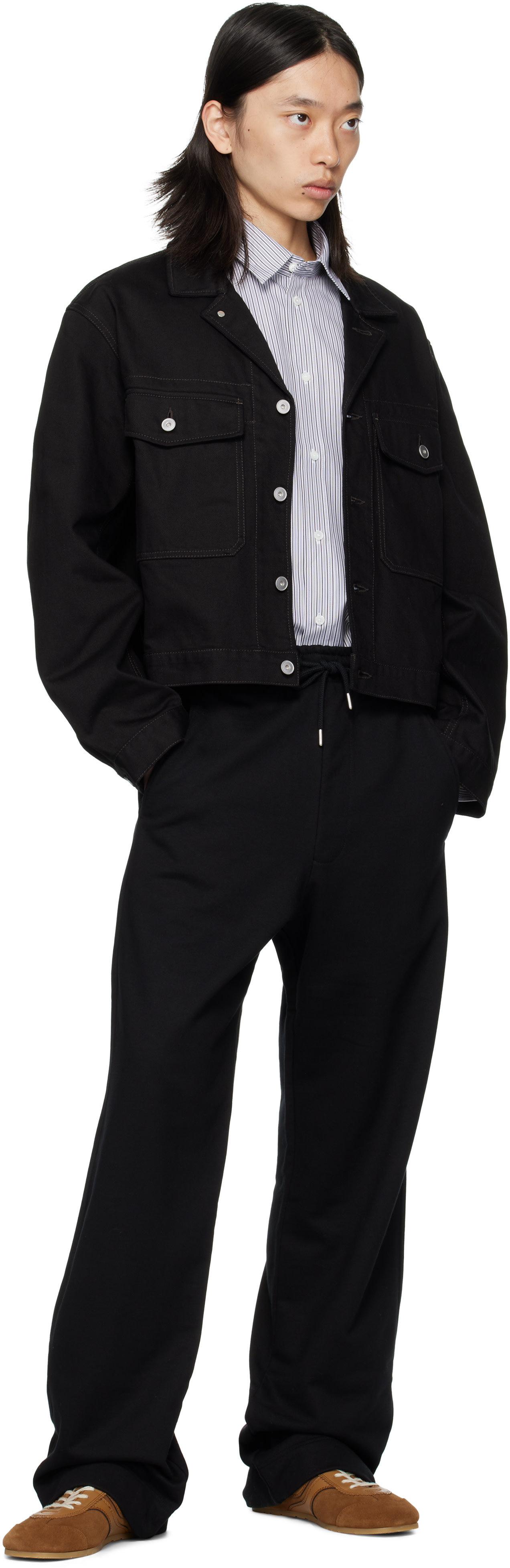 パンツ DRIES VAN NOTEN PADDED SWEAT PANTS BLACK Dries Van Noten: Black Cotton Sweatpants | SSENSE