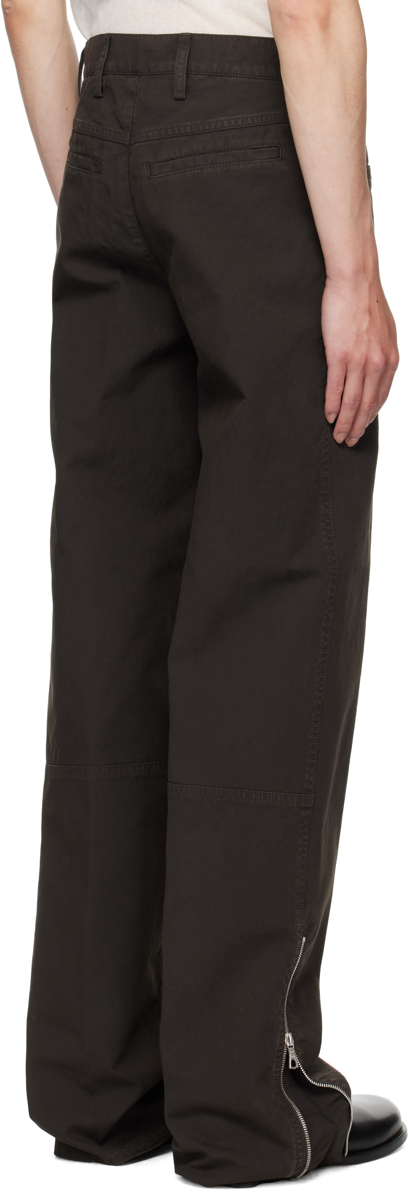 パンツ DRIES VAN NOTEN Baker Type Trousers Dries Van Noten: Brown Paneled Trousers | SSENSE