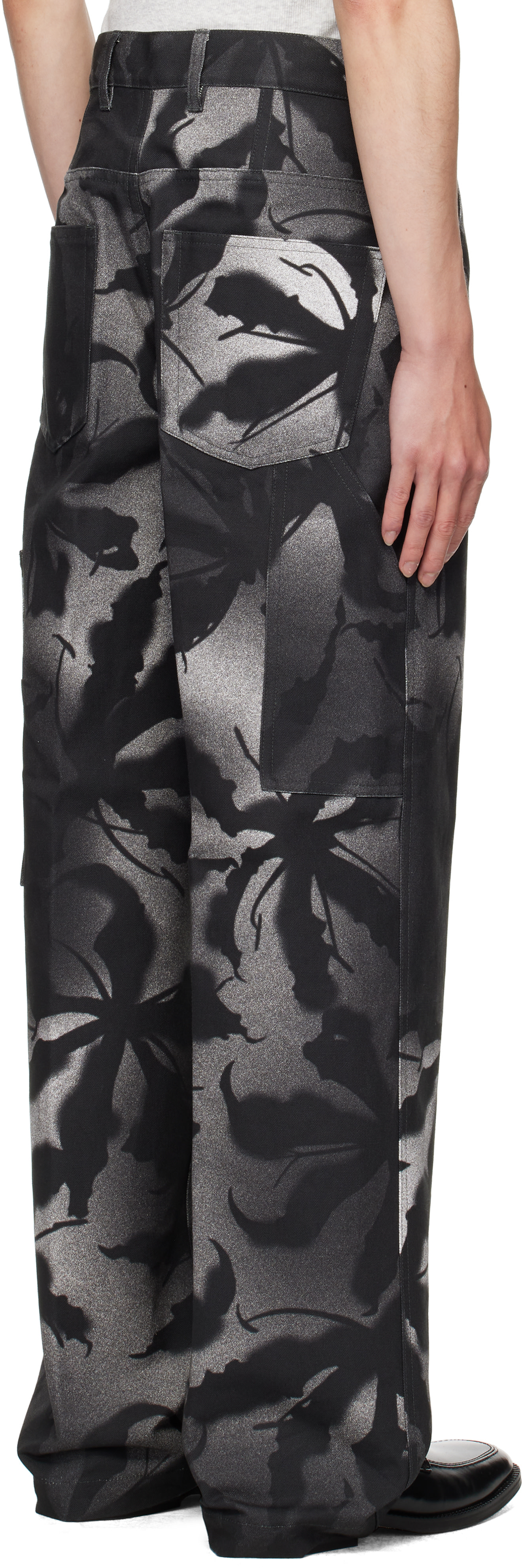 Dries Van Noten - ブラック Patterned トラウザーズ