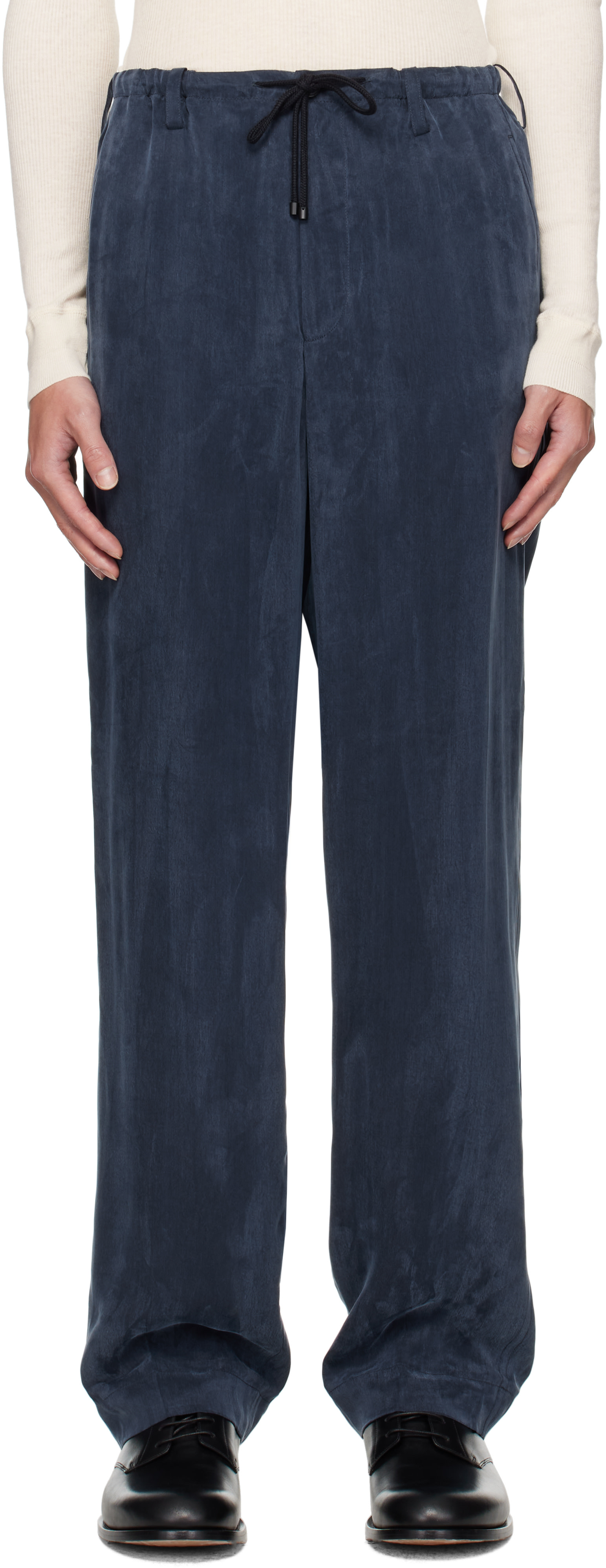 Dries Van Noten - Navy Drawstring Trousers