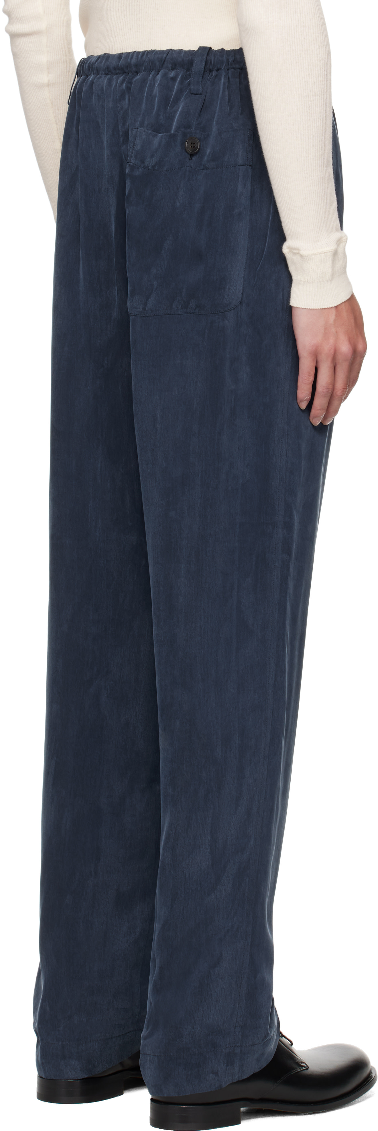 Dries Van Noten - Navy Drawstring Trousers