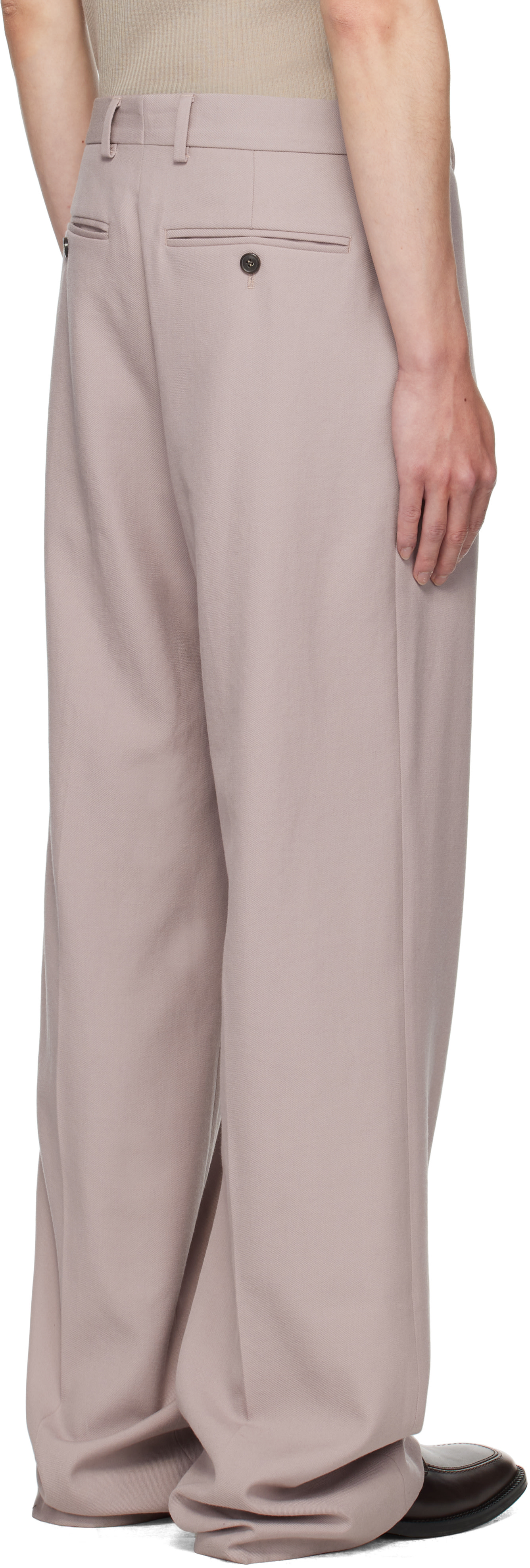 Dries Van Noten: Purple Pleated Trousers | SSENSE