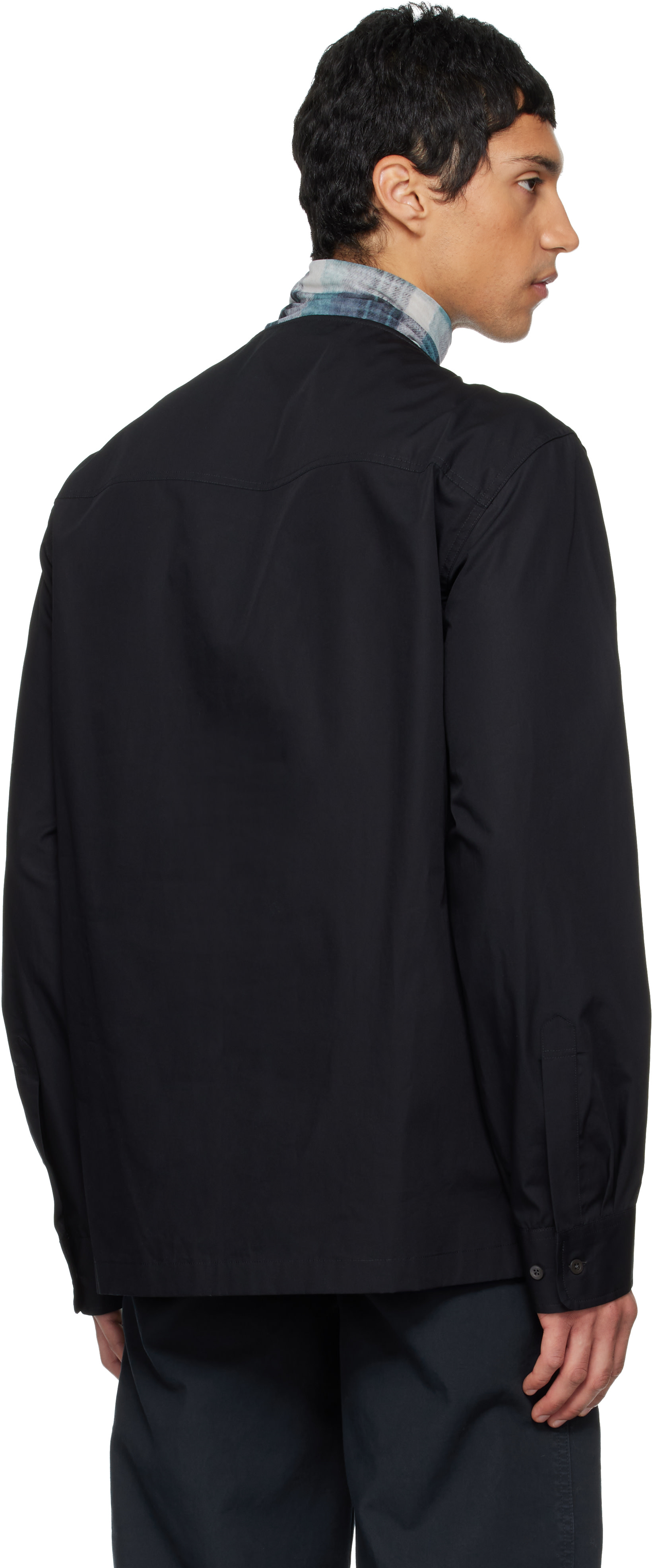 Dries Van Noten: ブラック Boat Neck Cotton シャツ | SSENSE 日本