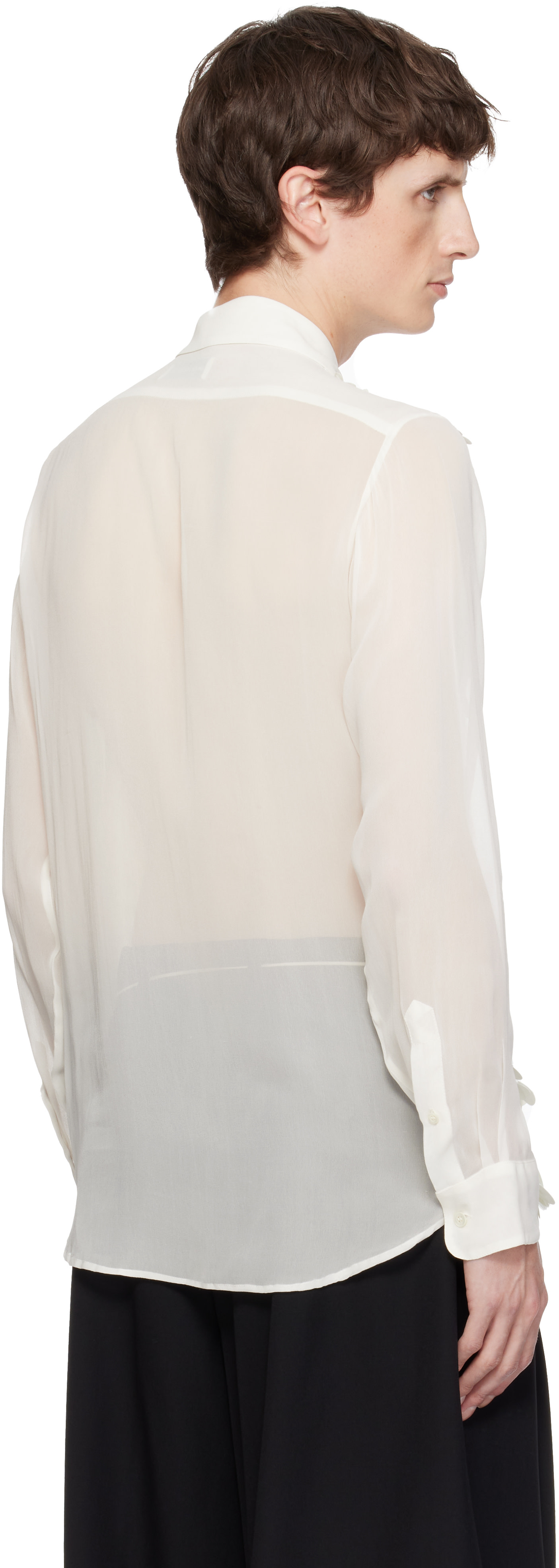 Dries Van Noten: White Sequinned Shirt | SSENSE