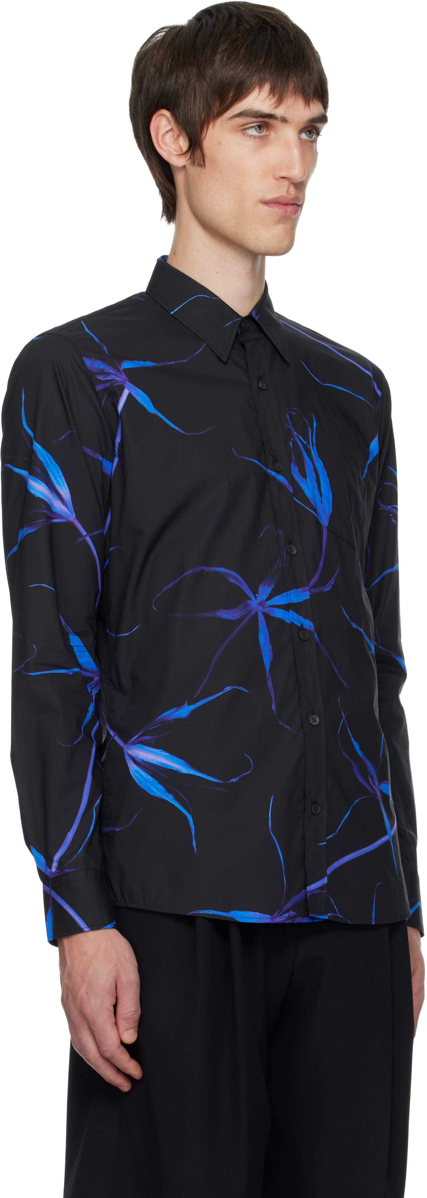 Dries Van Noten: ブラック コットン シャツ | SSENSE 日本 Dries Van Noten: ブラック コットン シャツ | SSENSE 日本