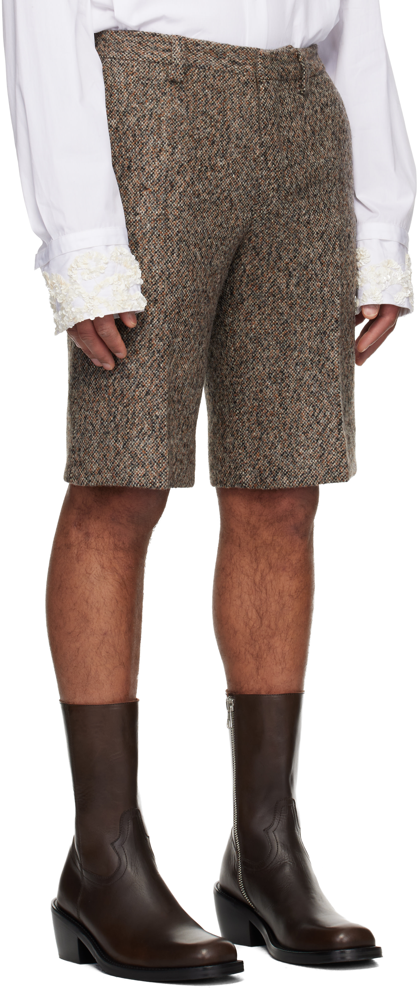 Dries Van Noten: Multicolor Tailored Wool Shorts | SSENSE