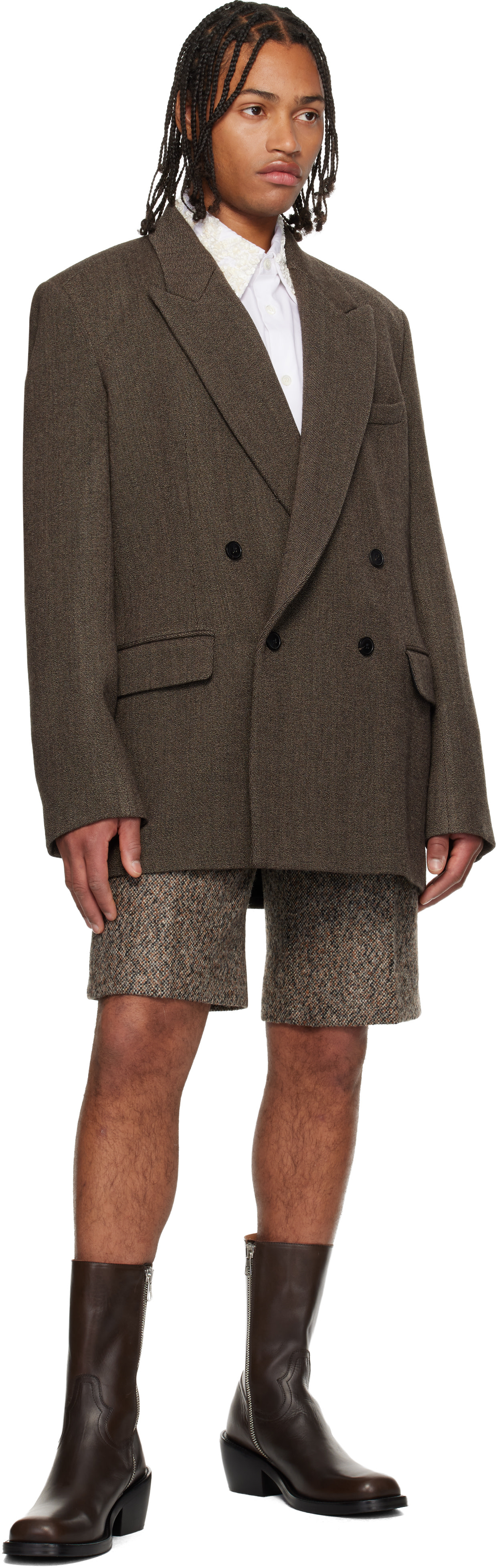 Dries Van Noten: Multicolor Tailored Wool Shorts | SSENSE