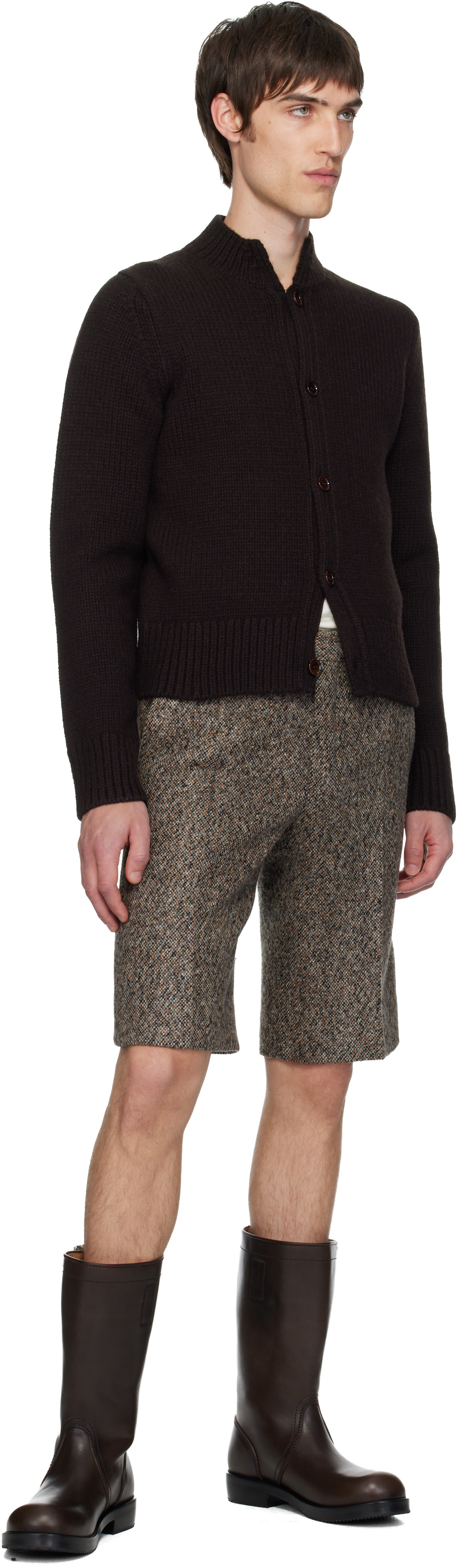 トップス Dries Van Noten Brown Wool Knit Cardigan Dries Van Noten: Brown Merino Wool Cardigan | SSENSE
