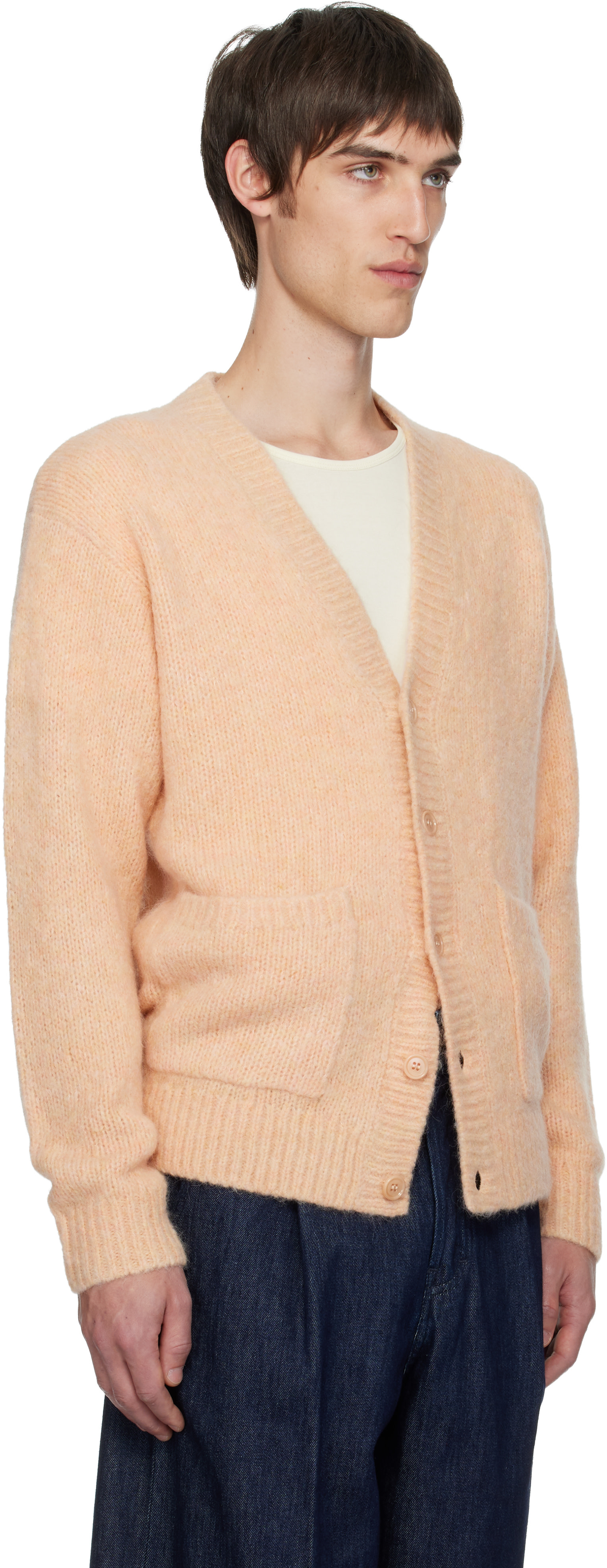 Dries Van Noten: Pink Alpaca Cardigan | SSENSE