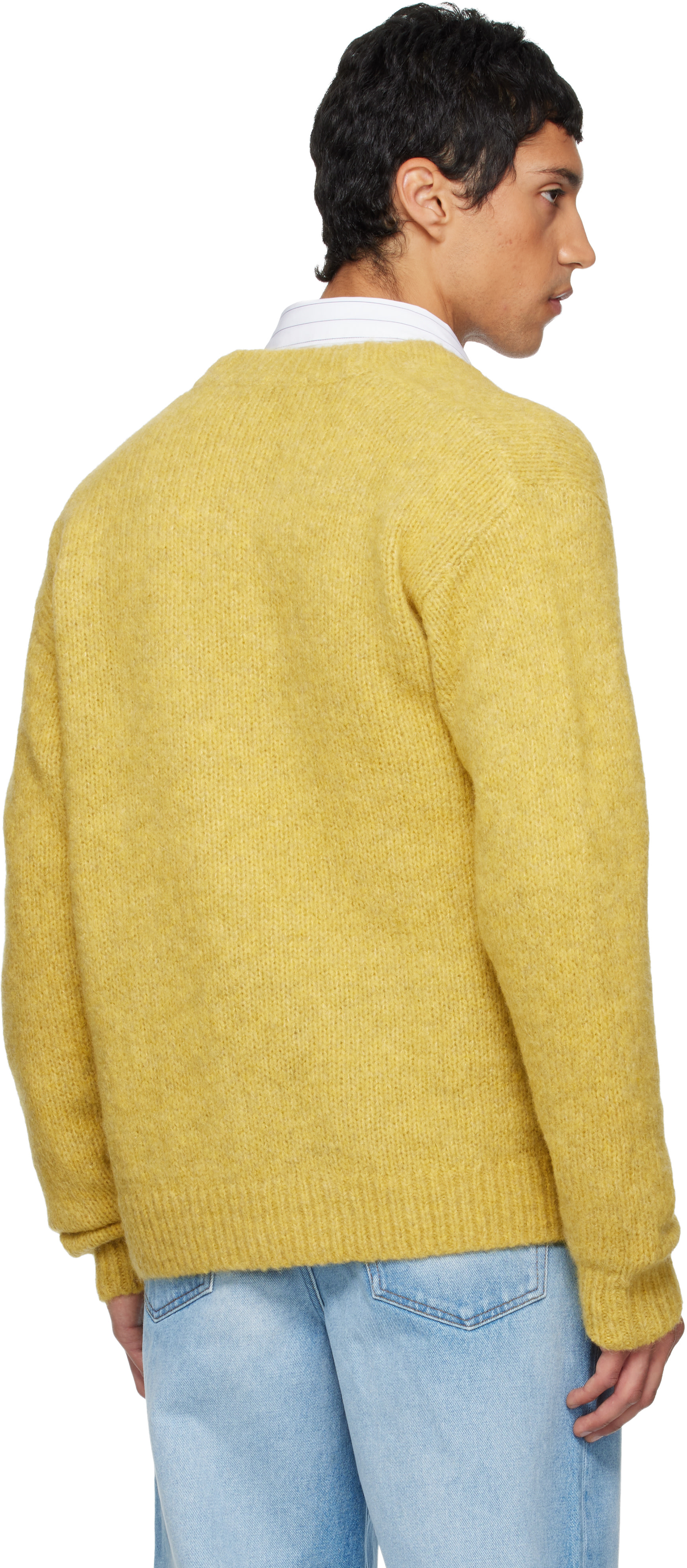 Dries Van Noten - 옐로우 알파카 가디건